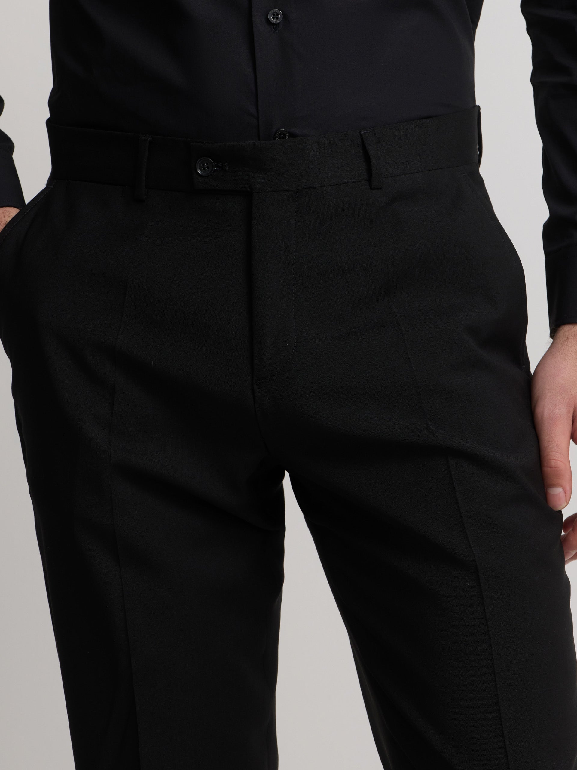 Pantalon traje clasico negro
