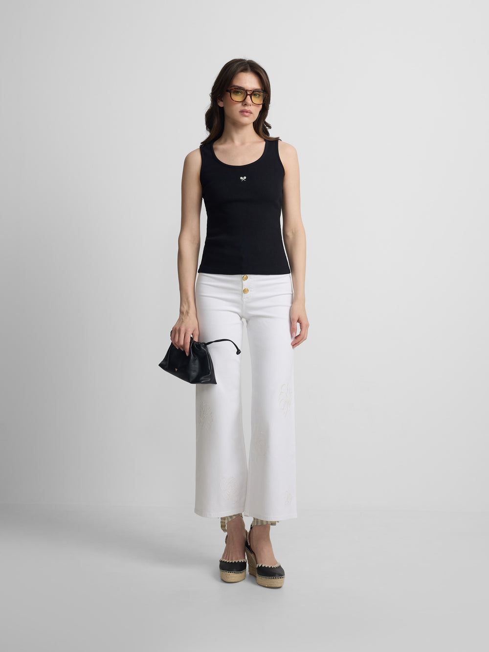 Camisola de alças preta mulher