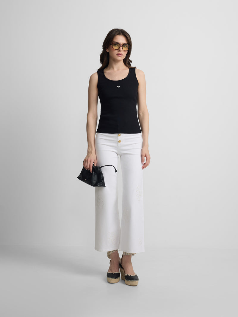 Camisola de alças preta mulher