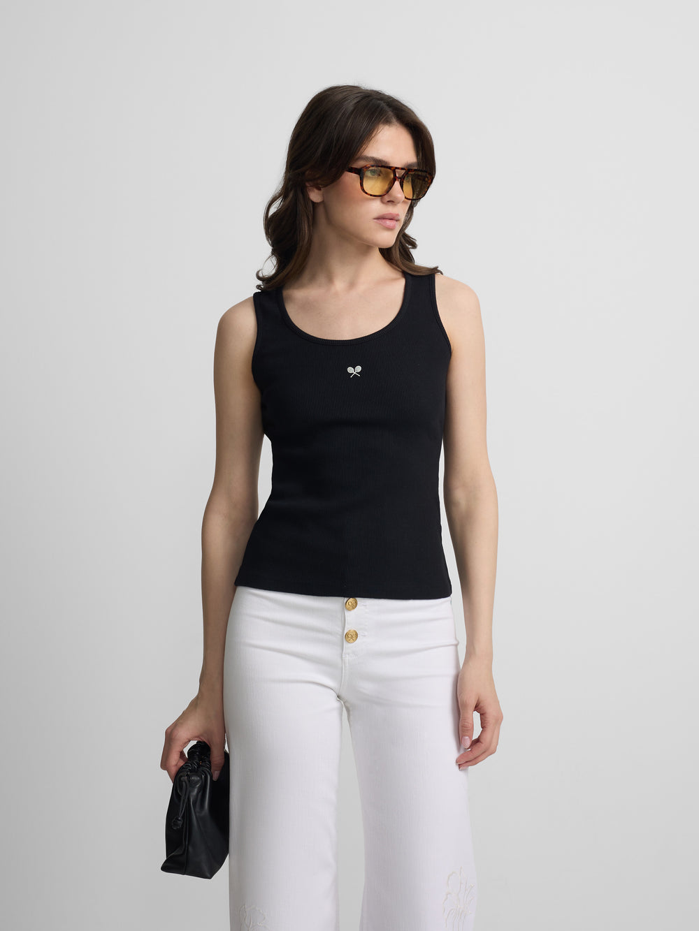 Camisola de alças preta mulher