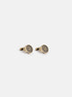 Round cufflink with racket coin