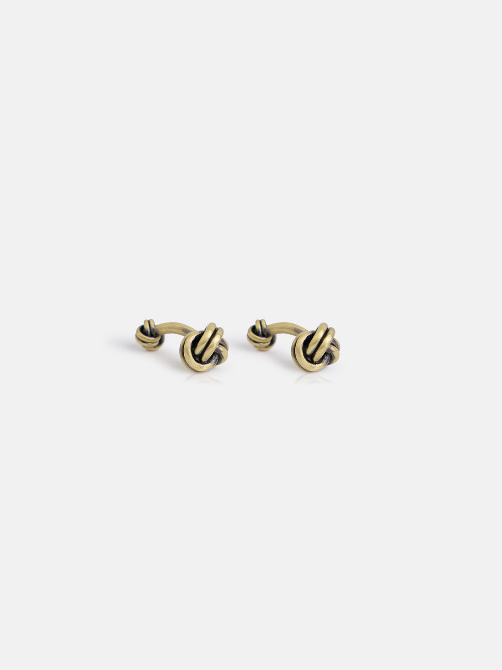 Aged gold knot cufflink