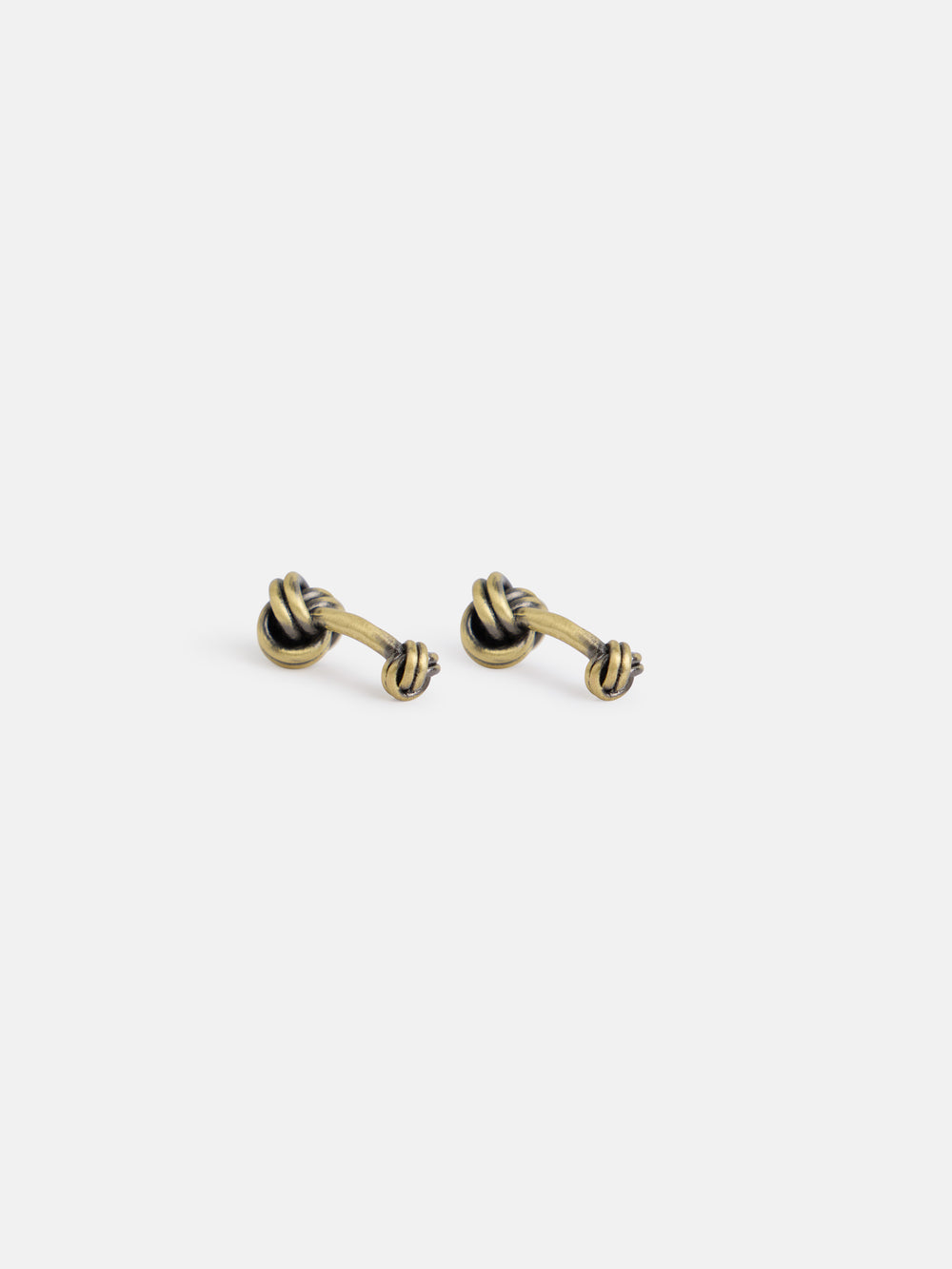 Aged gold knot cufflink