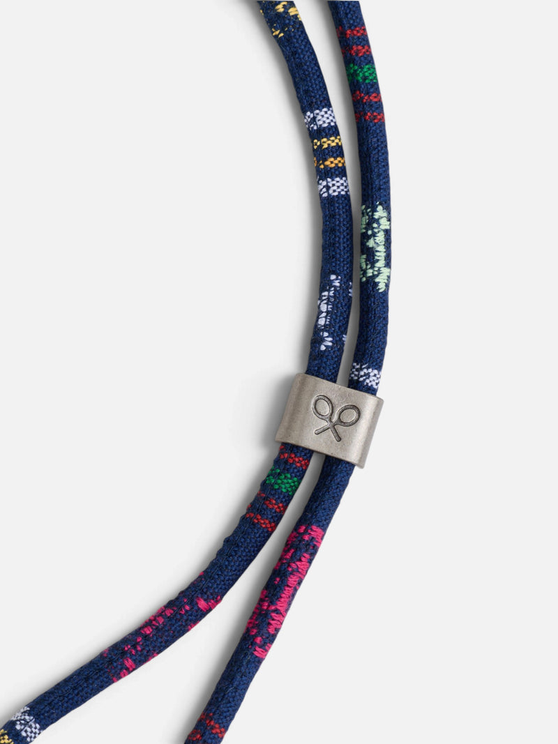 Cordon lunettes ethnique bleu marine