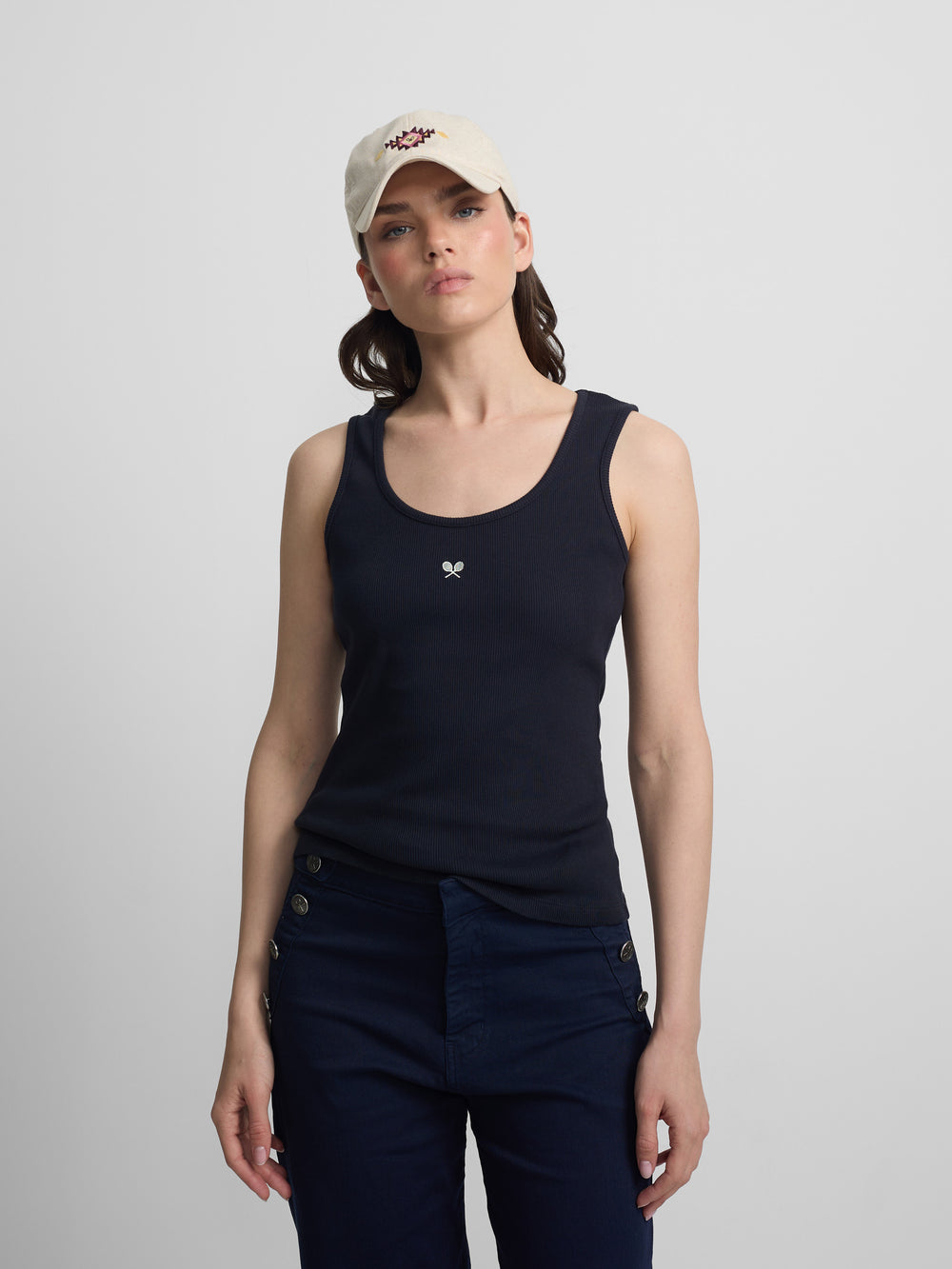 Débardeur femme bleu marine