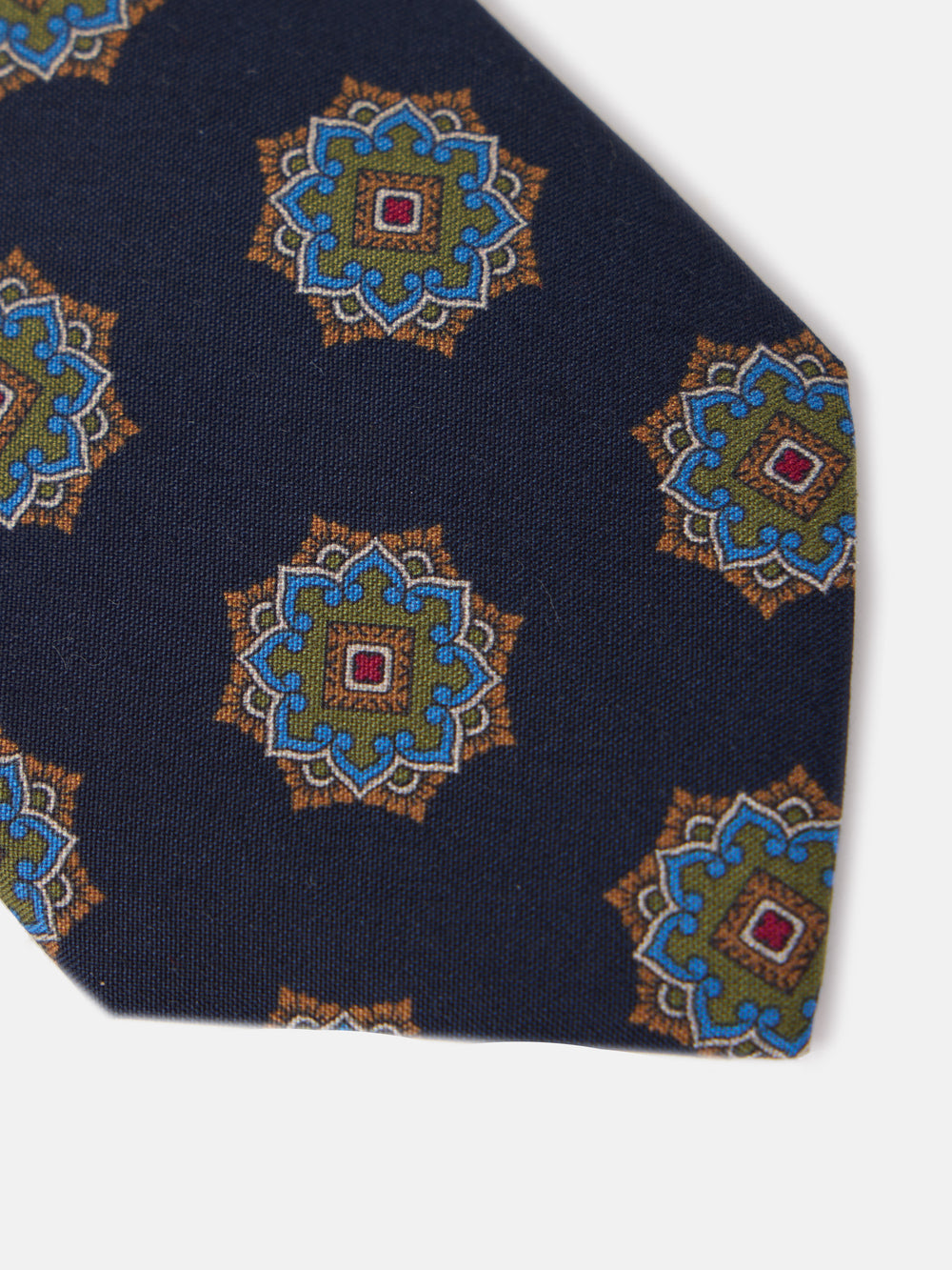 Cravate motif ankara bleu marine