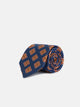 Blue tile print silk tie