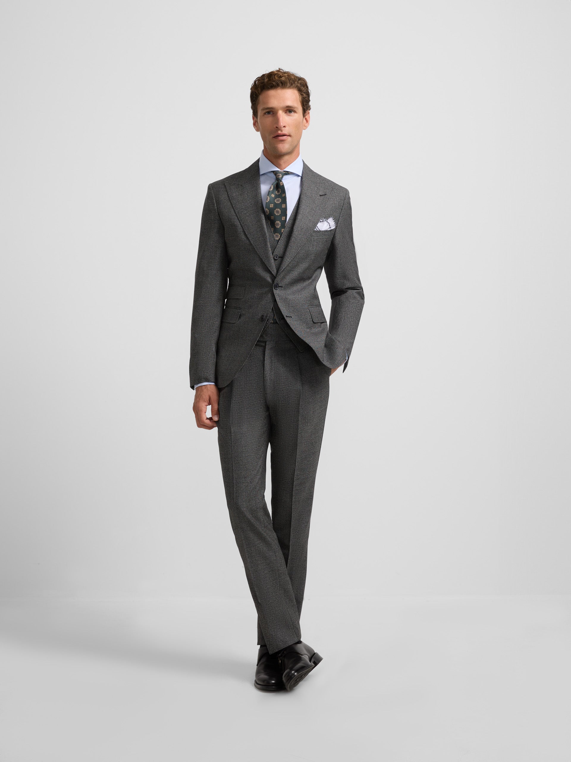 Grey houndstooth suit jacket