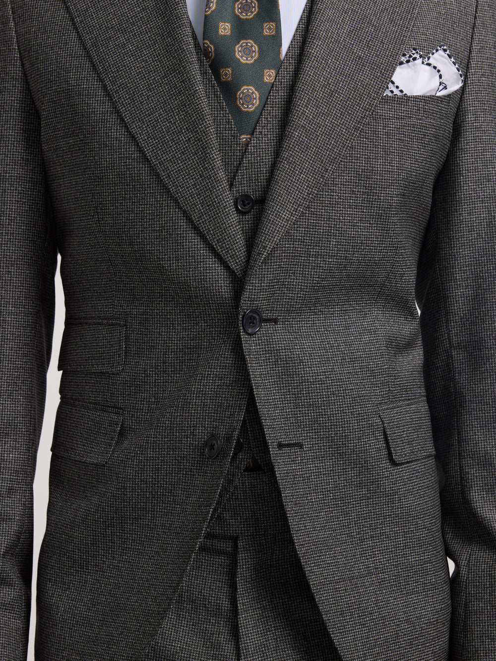 Americana traje pata de gallo gris