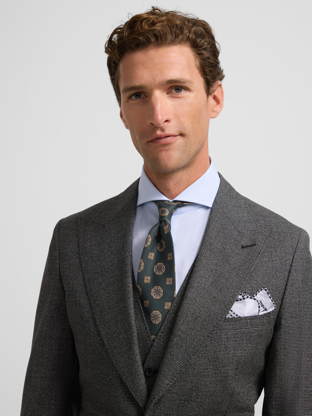 Americana traje pata de gallo gris