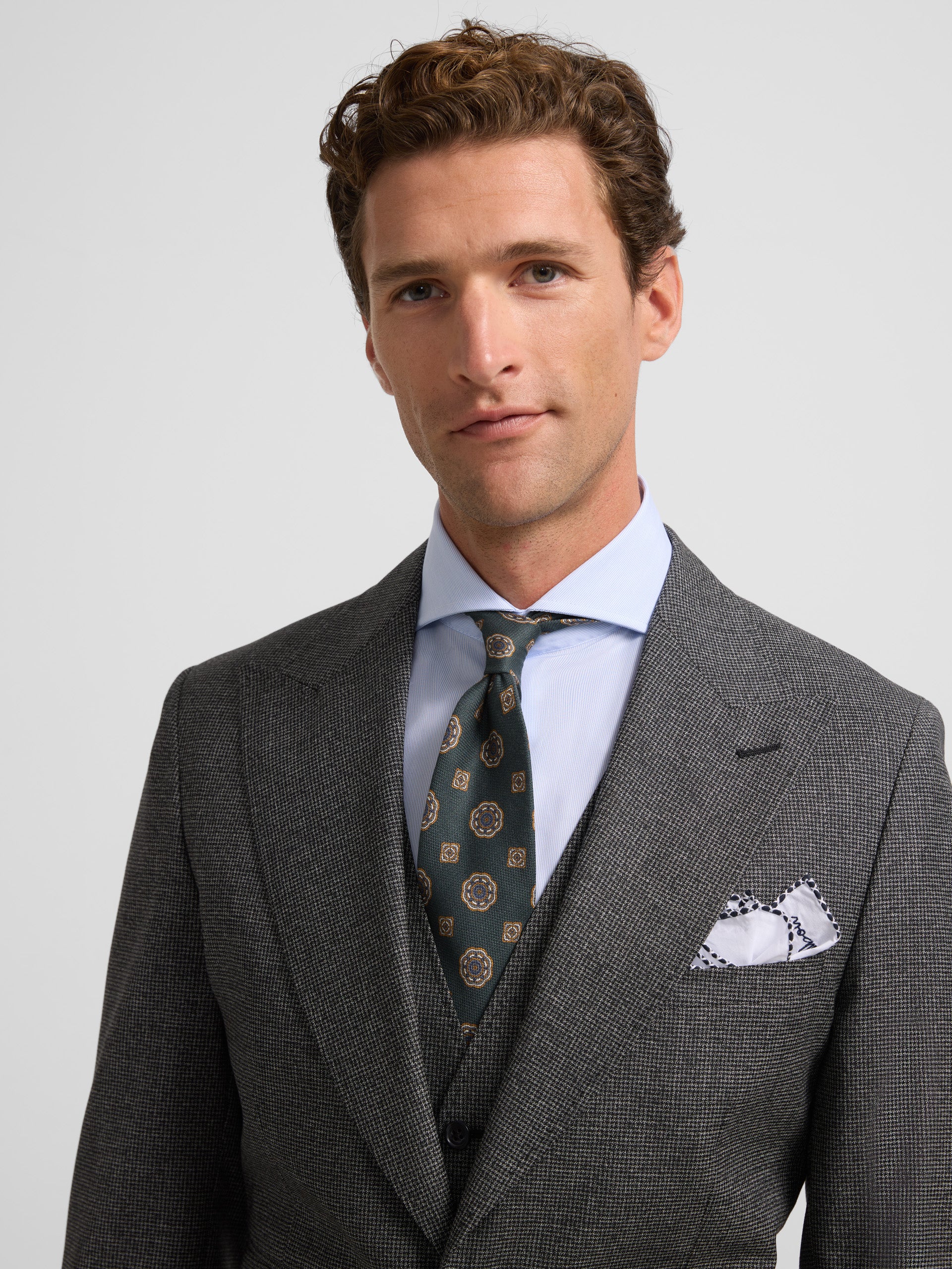 Grey houndstooth suit jacket
