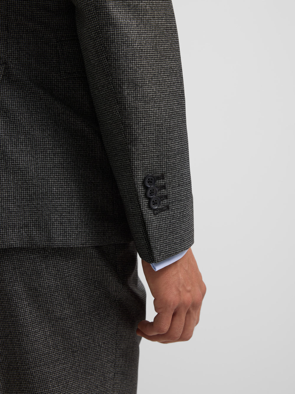 Americana traje pata de gallo gris