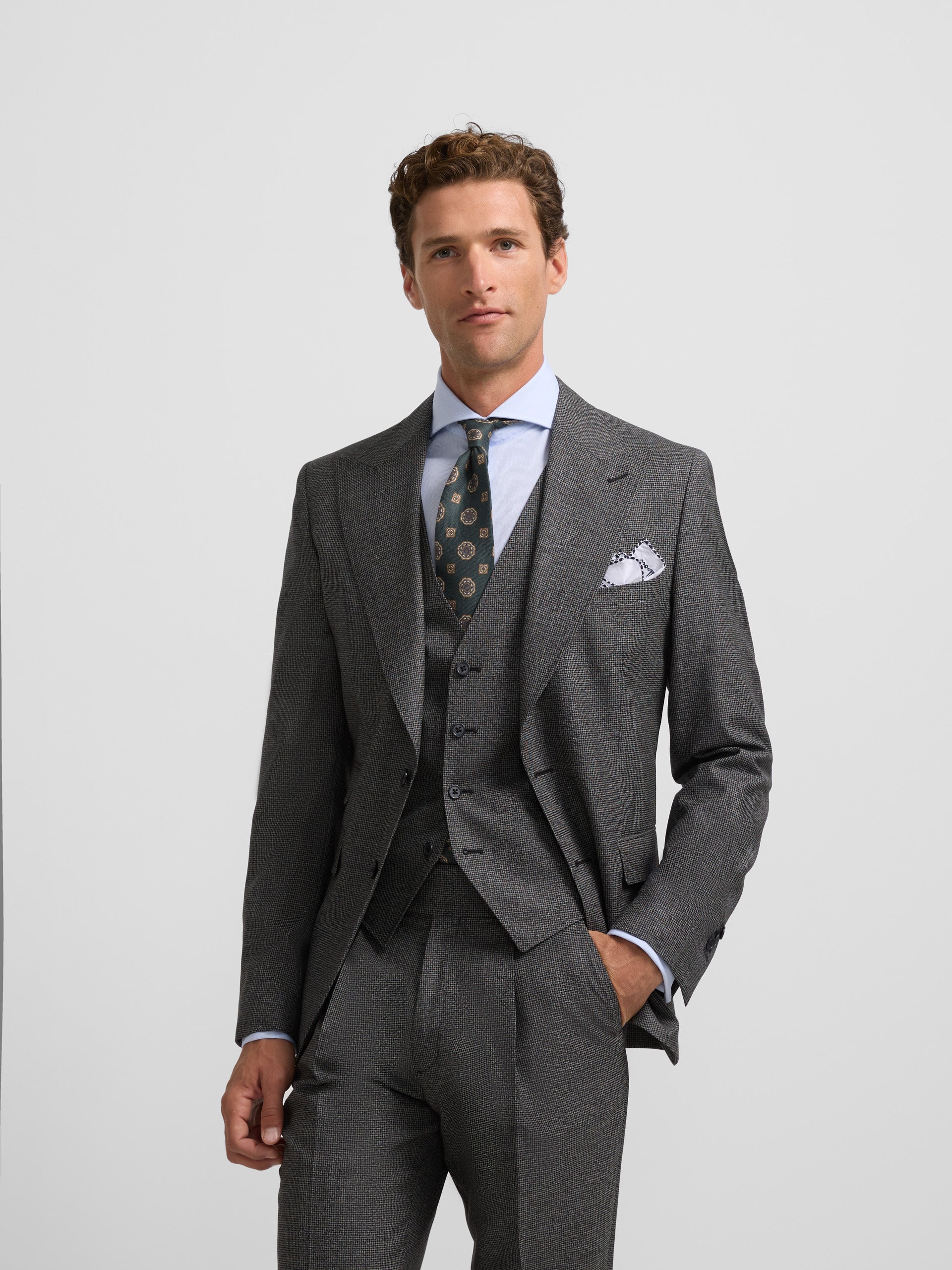 Grey houndstooth suit jacket