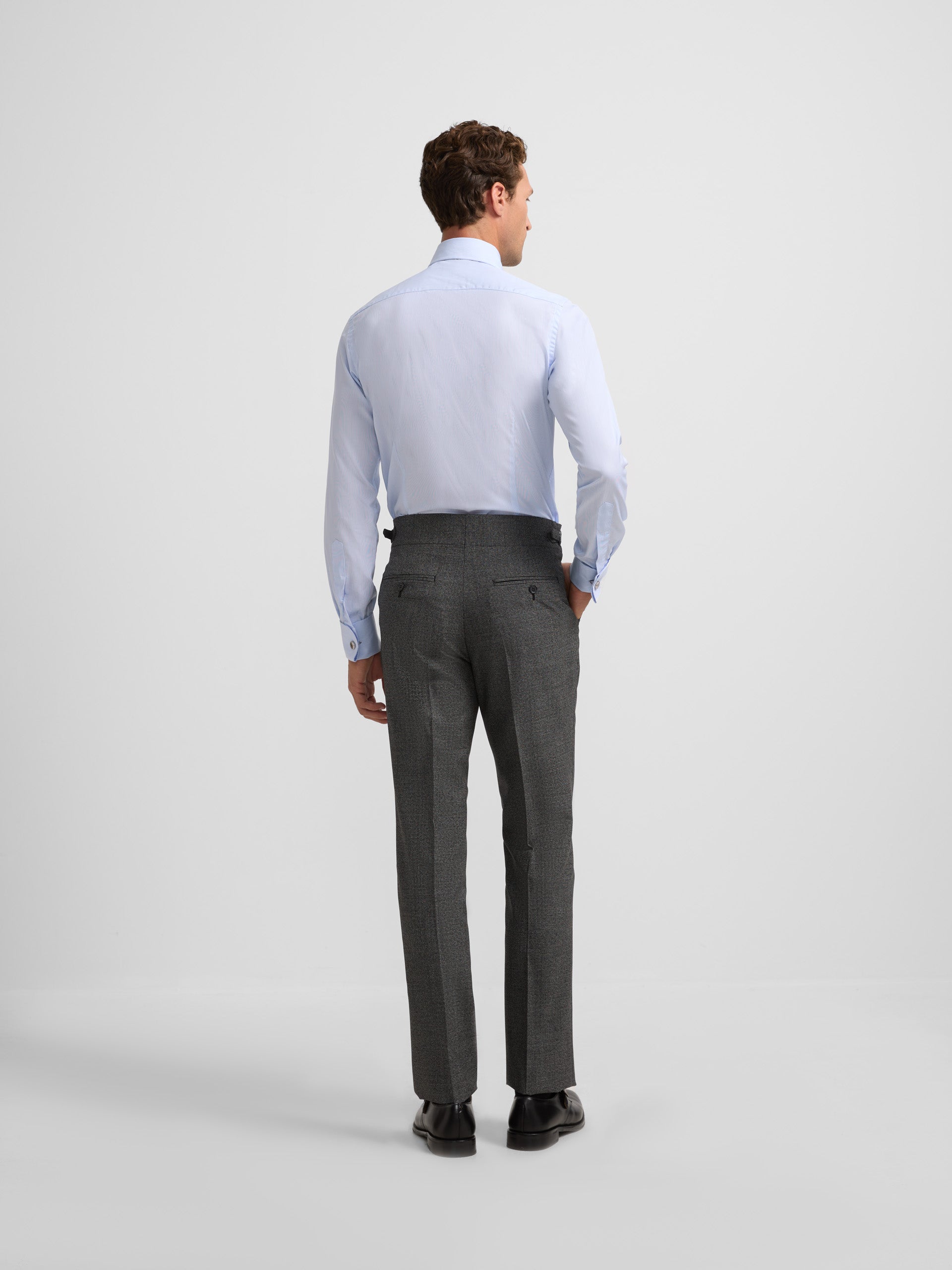 Pantalon de costume pied-de-poule gris