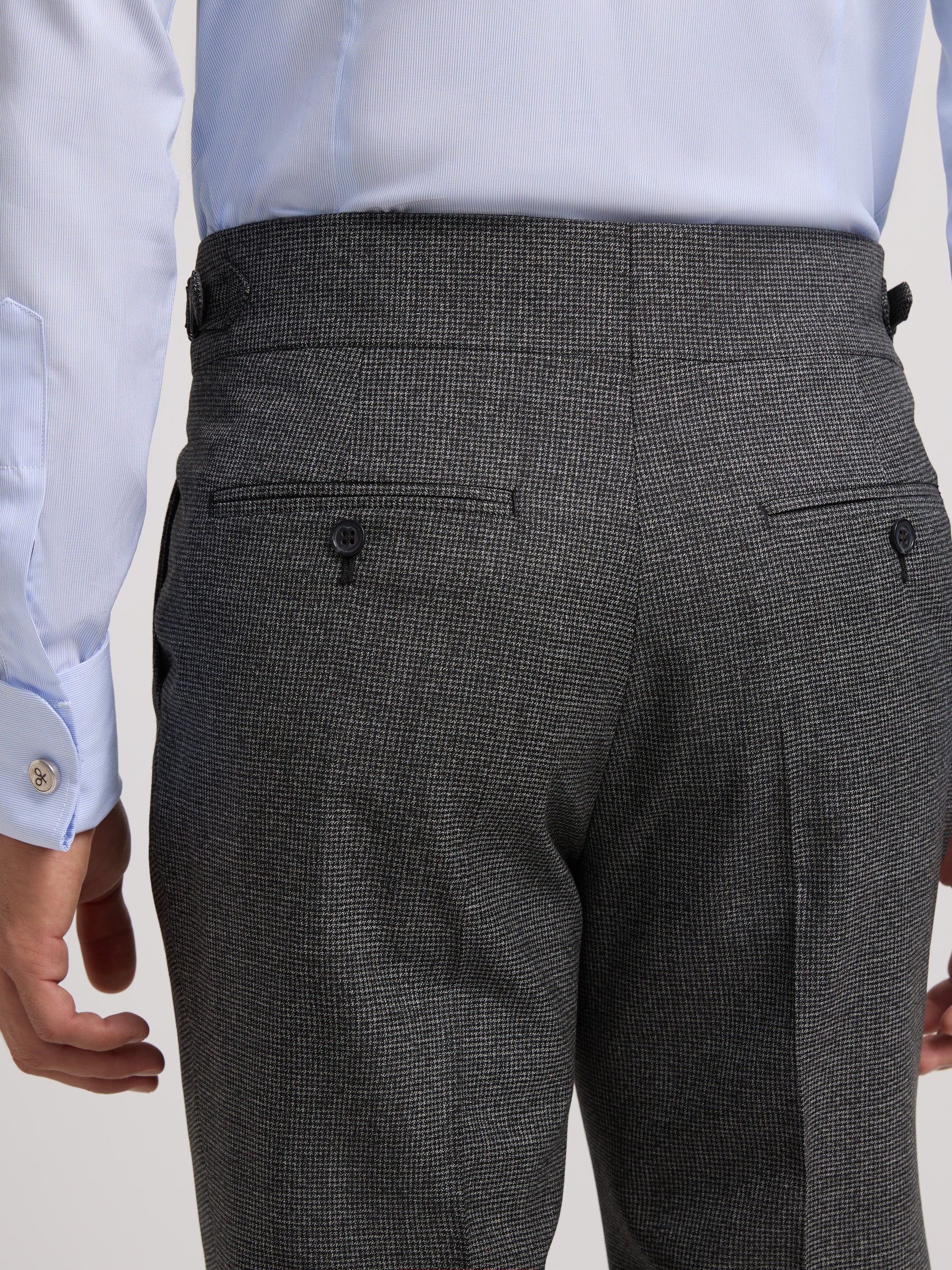 Pantalon de costume pied-de-poule gris