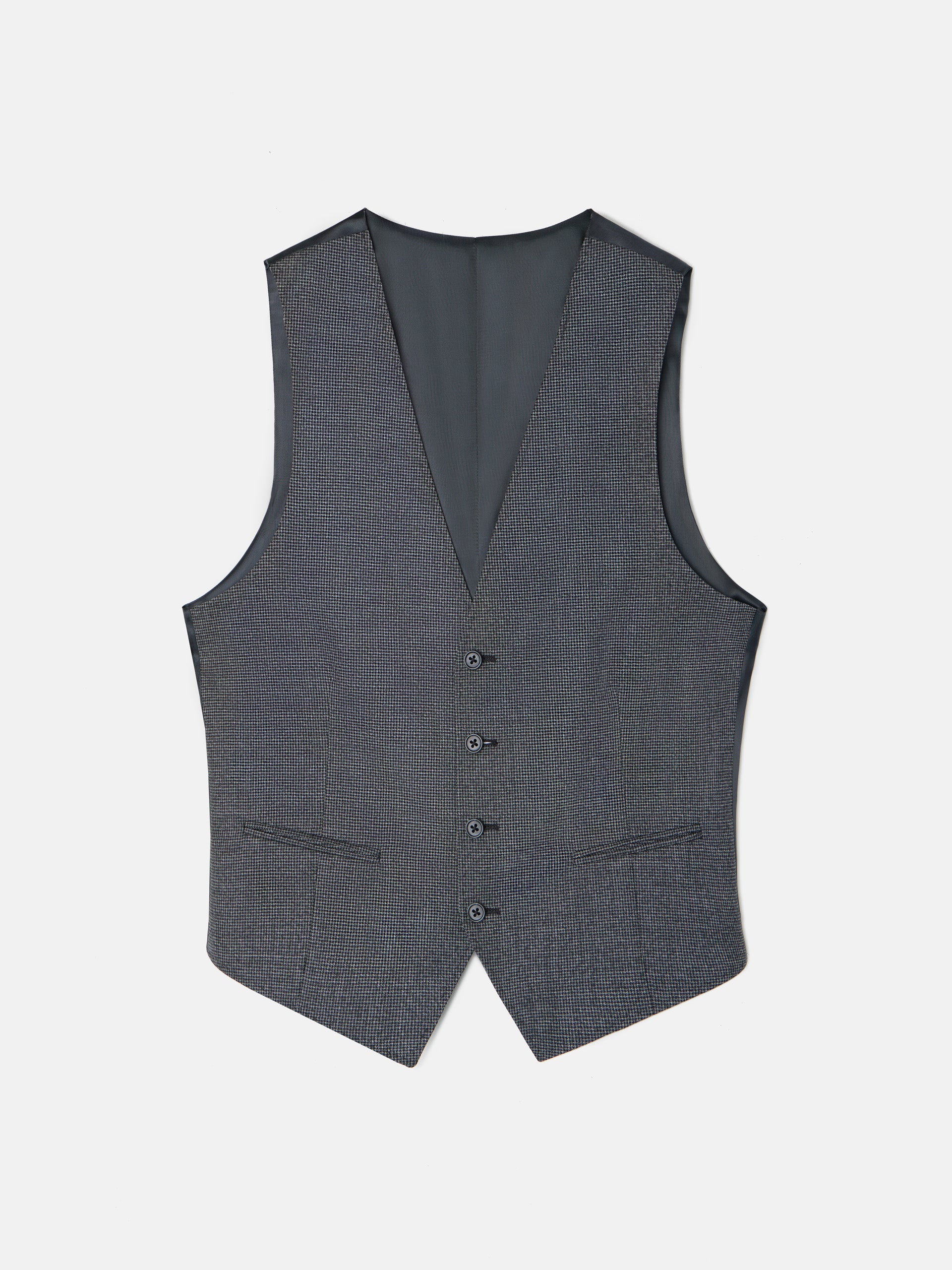 Chaleco recto traje pata de gallo gris