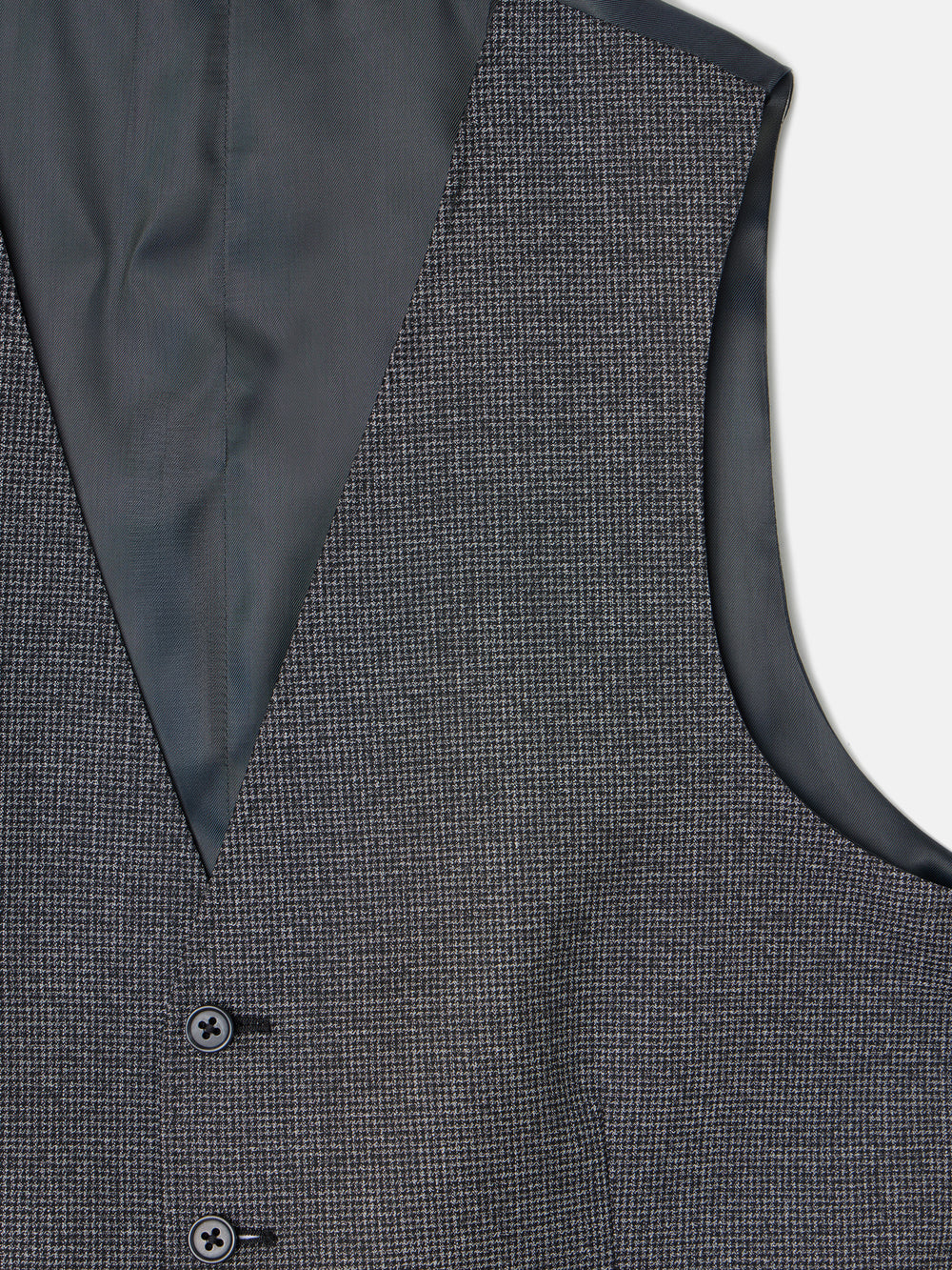 Gilet droit costume pied-de-poule gris
