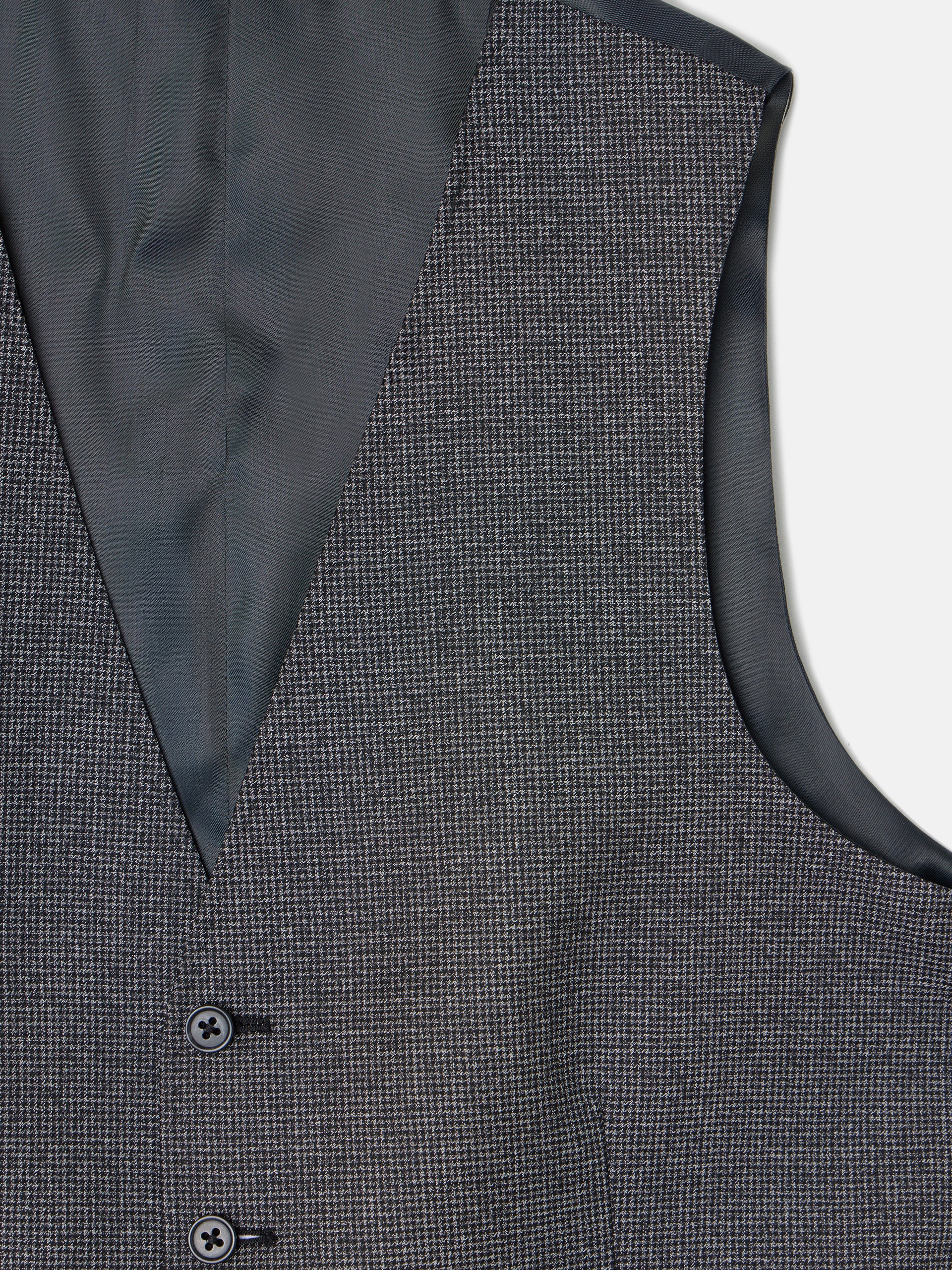 Chaleco recto traje pata de gallo gris