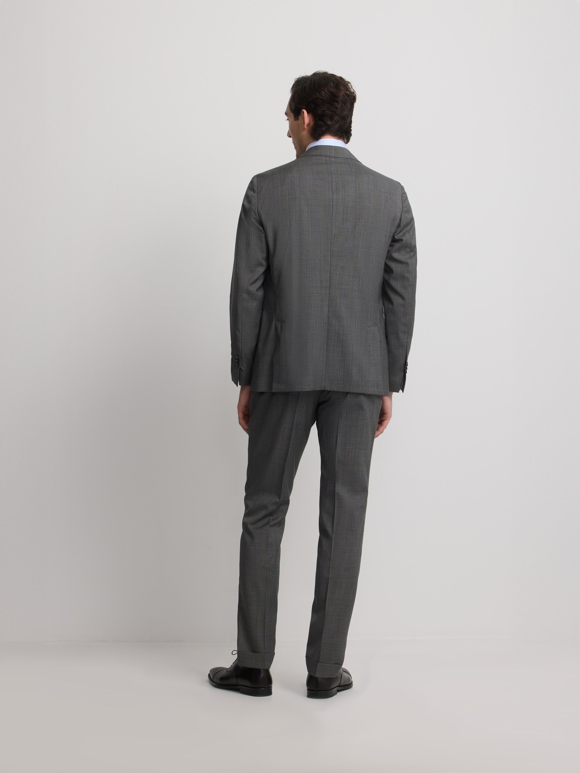 Blazer de fato clássico príncipe de Gales cinzento