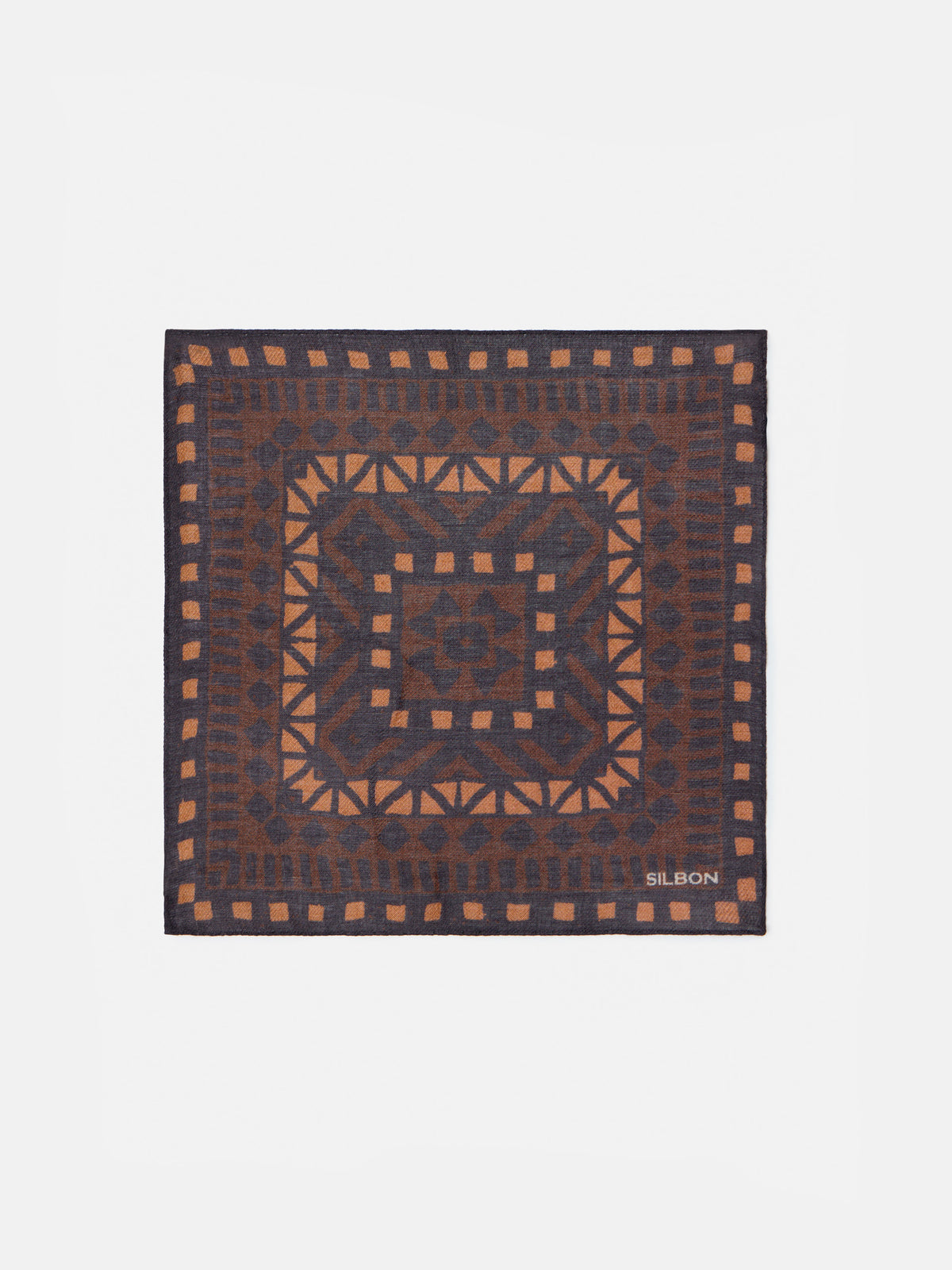 Pañuelo motivos etnicos marron
