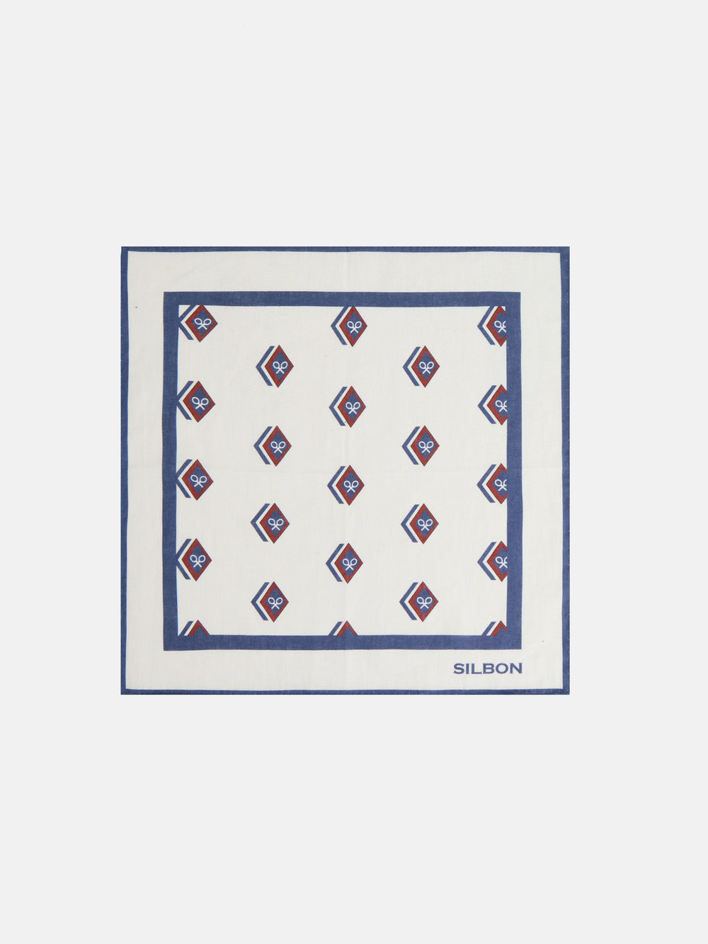 Foulard losanges raquettes crème