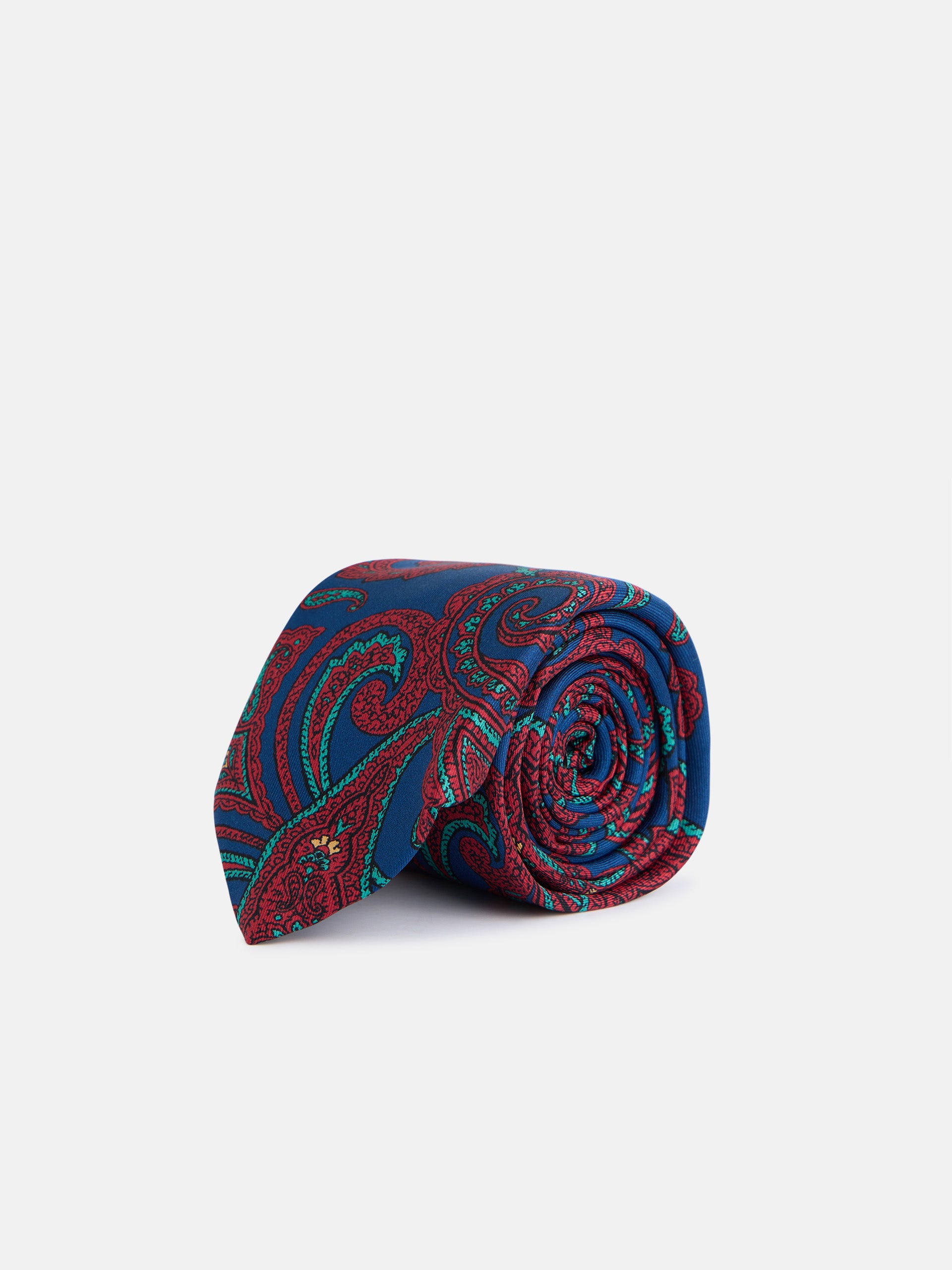 Cravate à motif cachemire bleu