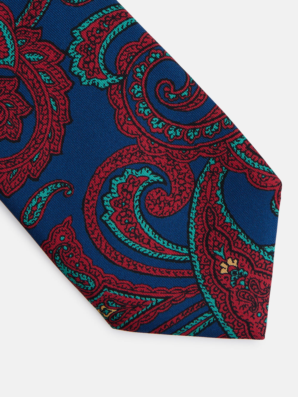 Cravate à motif cachemire bleu