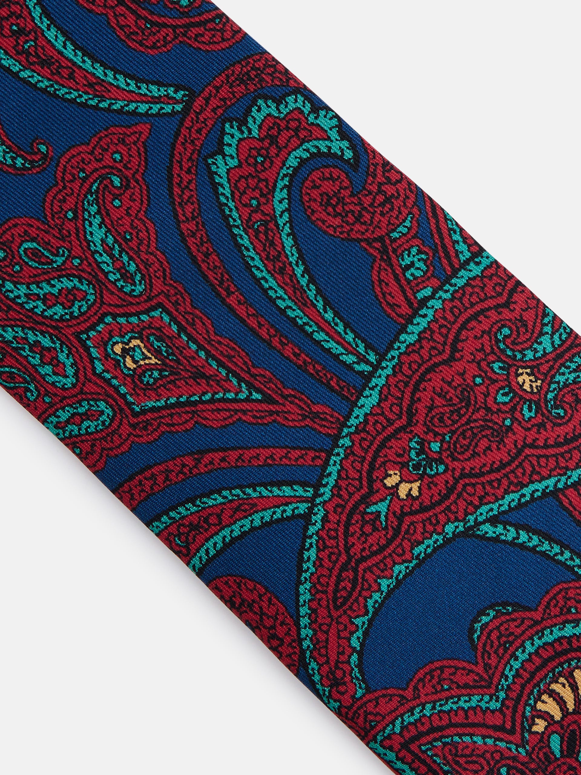 Cravate à motif cachemire bleu