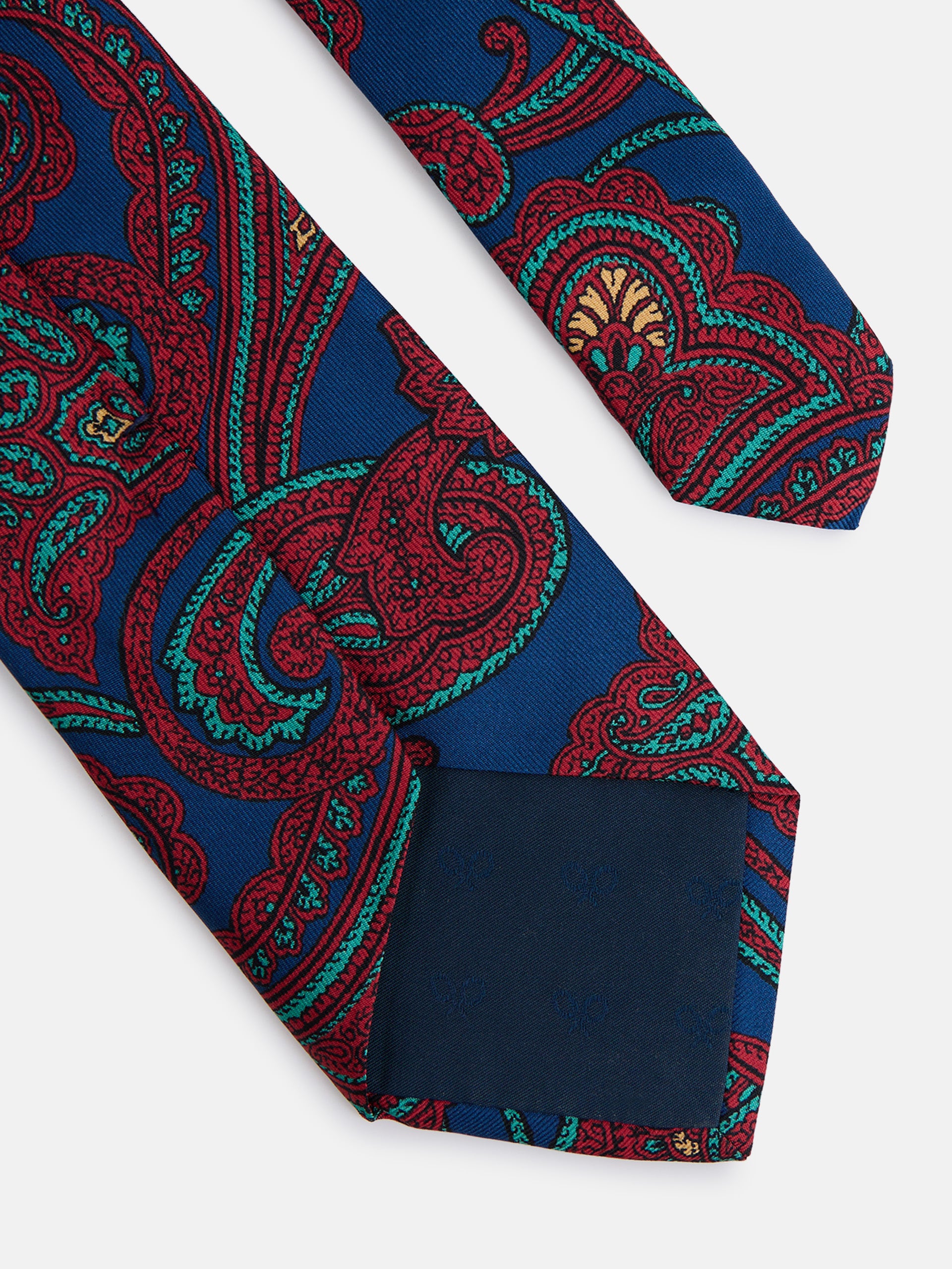 Cravate à motif cachemire bleu