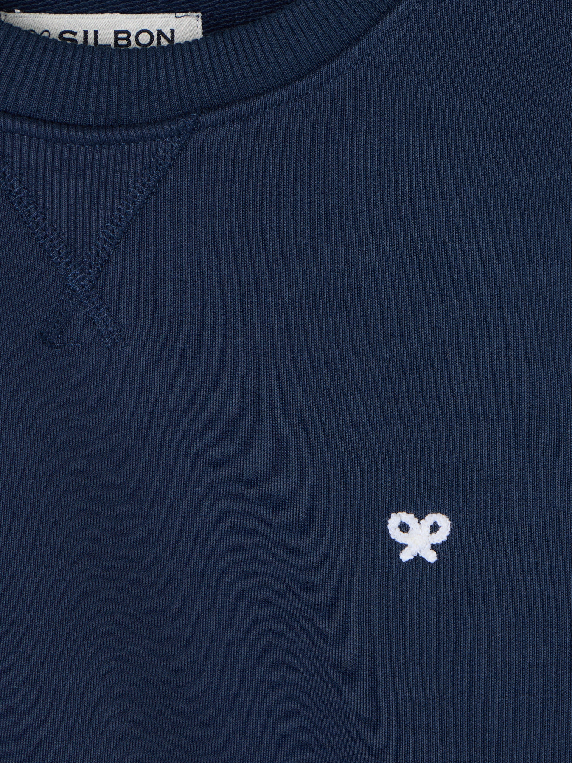 Sweat-shirt bleu marine avec mini-logo