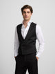 Chaleco vestir stretch cuello redondo negro