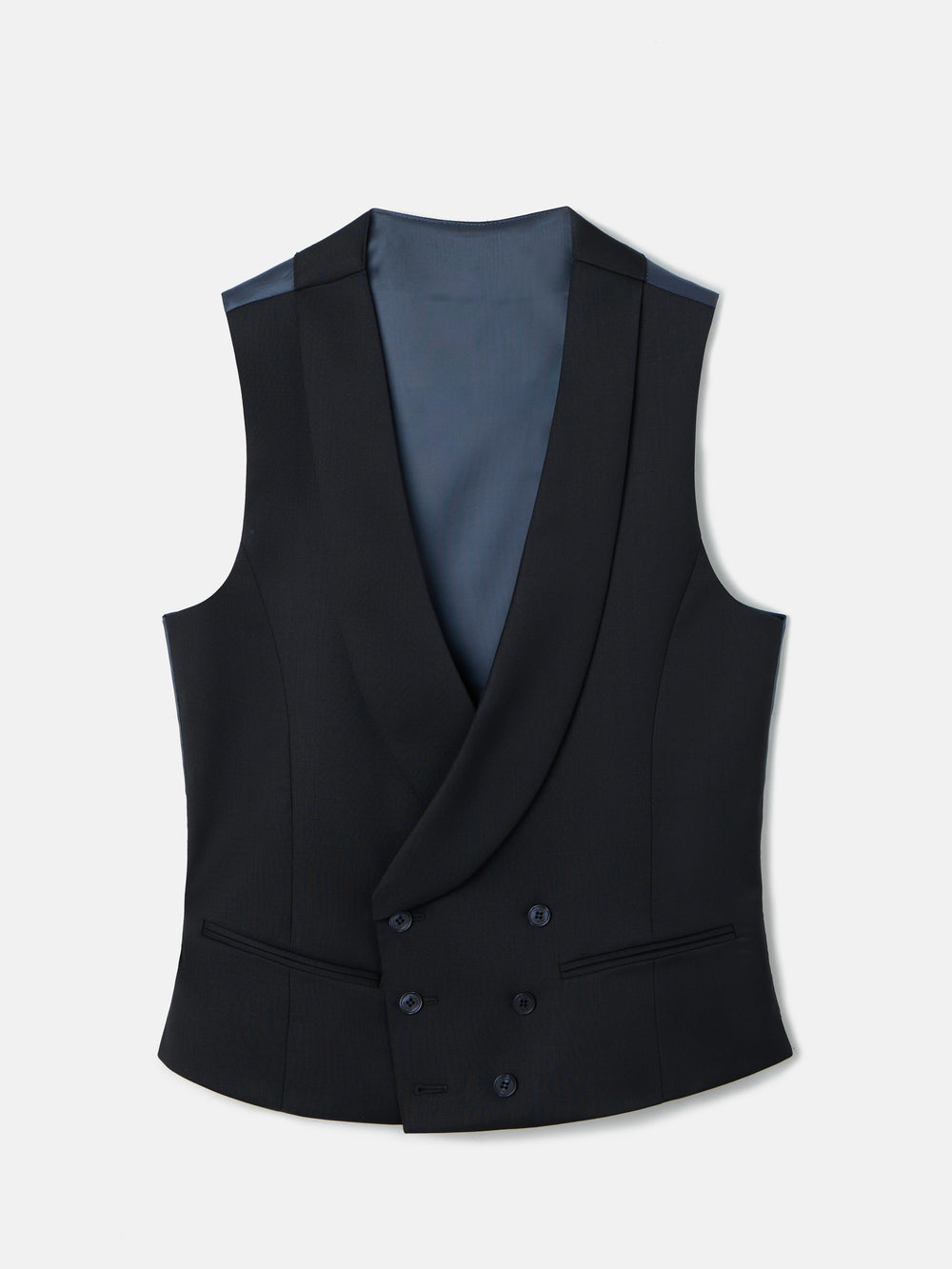 Chaleco vestir stretch cuello redondo negro