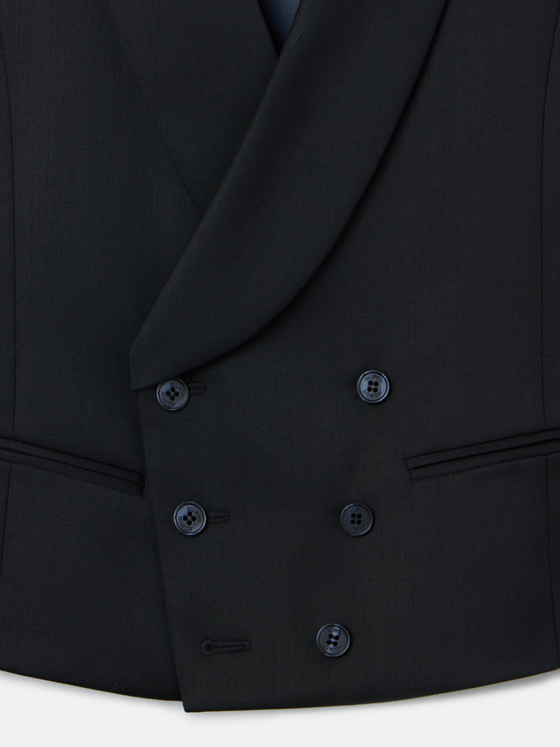 Gilet habillé stretch col rond noir