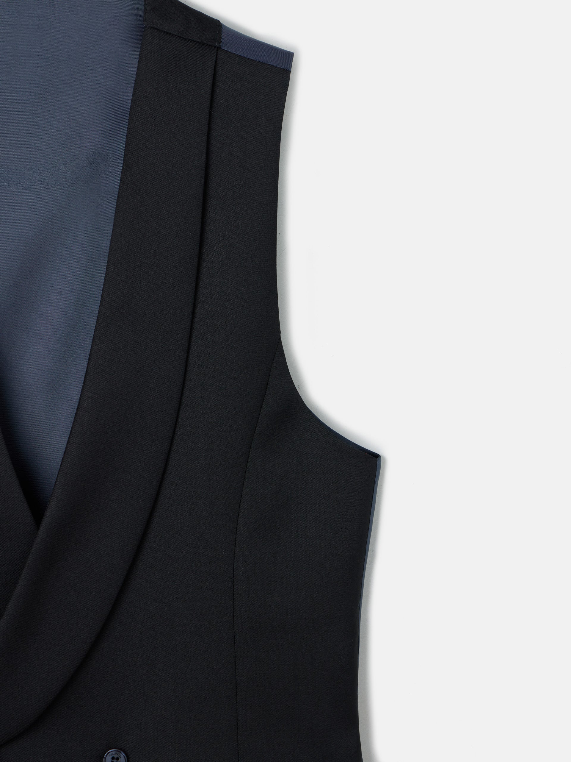 Chaleco vestir stretch cuello redondo negro