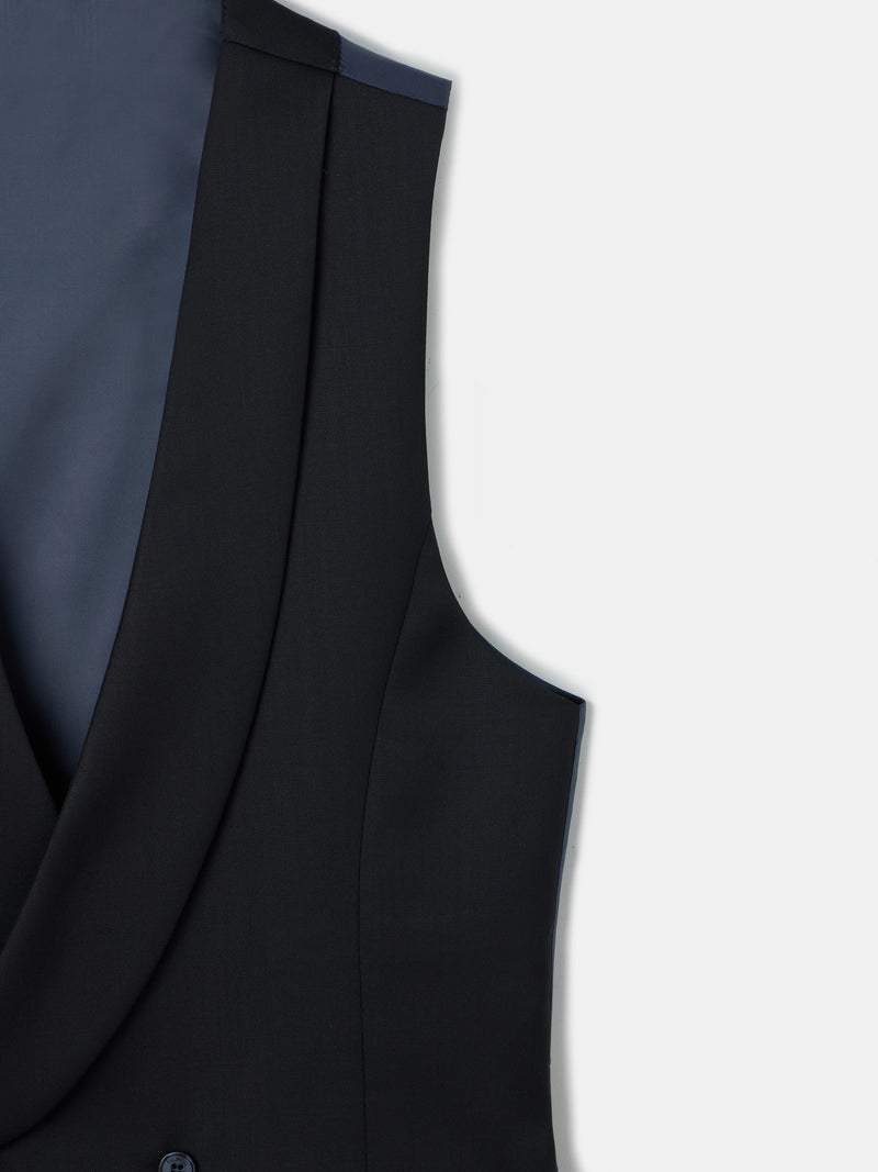 Gilet habillé stretch col rond noir