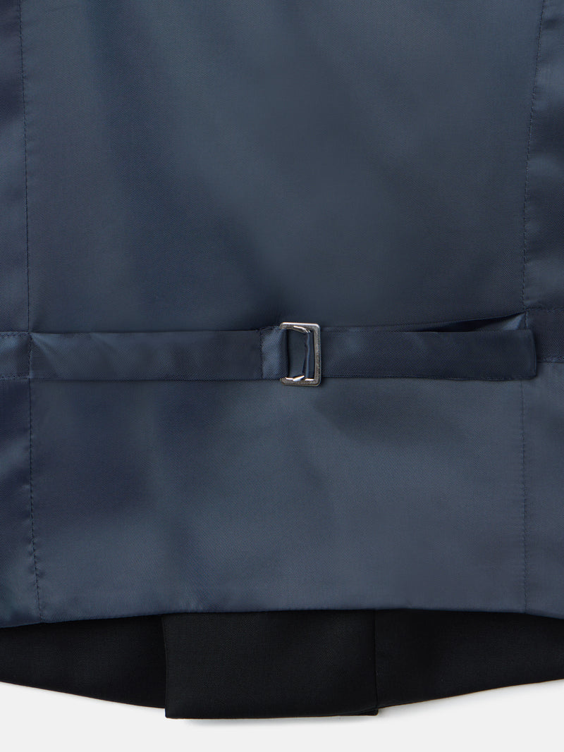 Gilet habillé stretch col rond noir