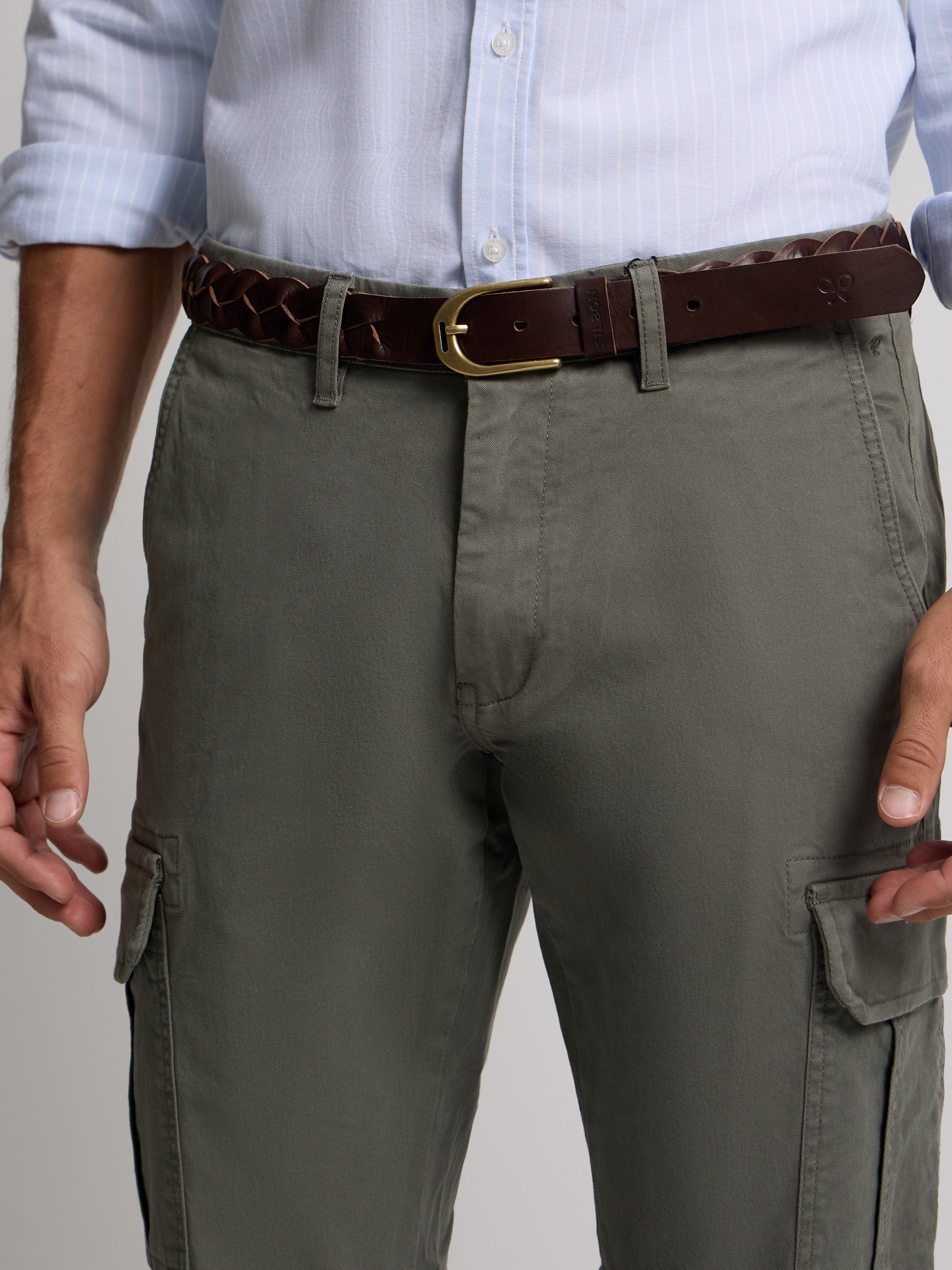 Pantalon cargo casual verde