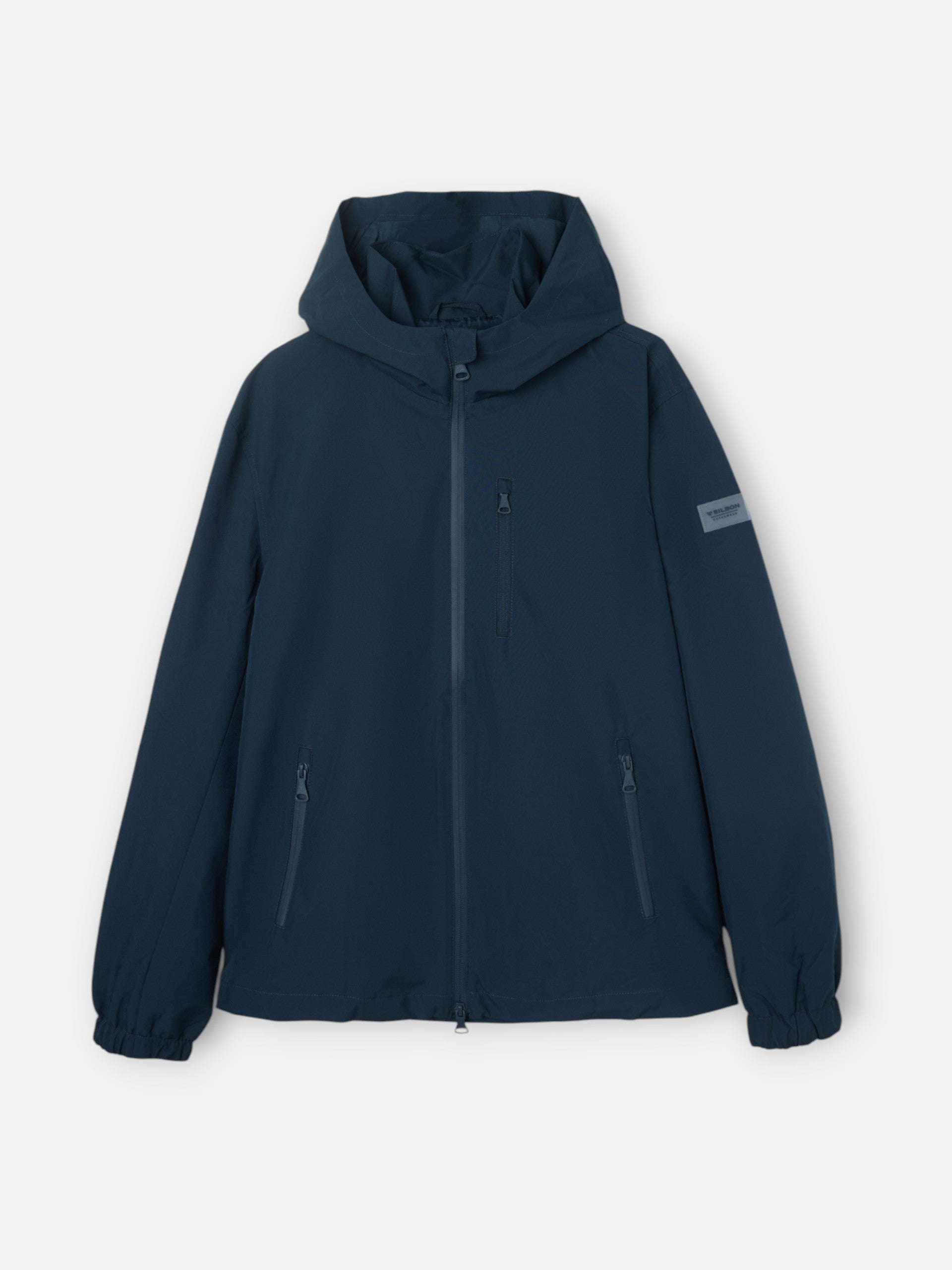 Chaqueta capucha cortavientos marino