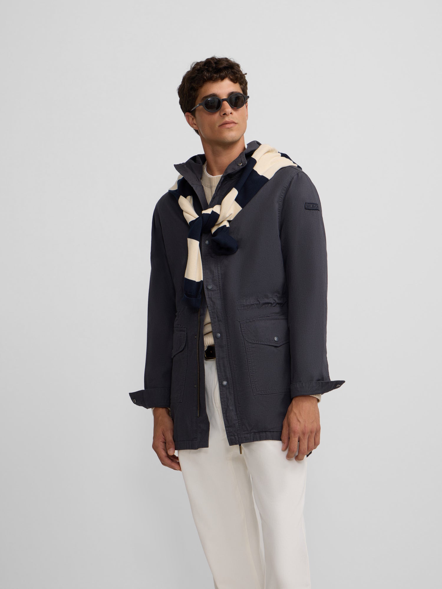 Parka décontractée bleu marine