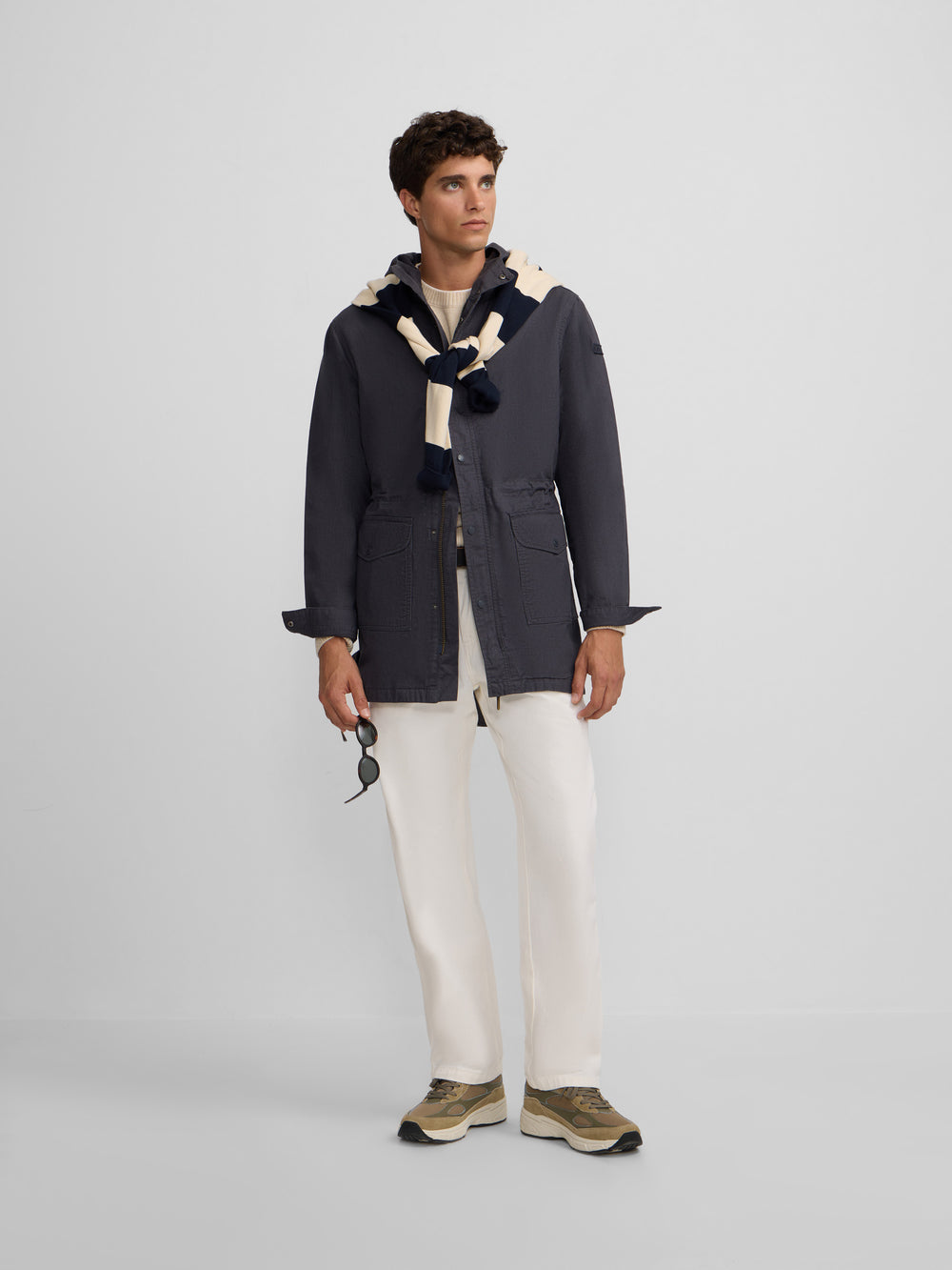 Parka casual azul marino