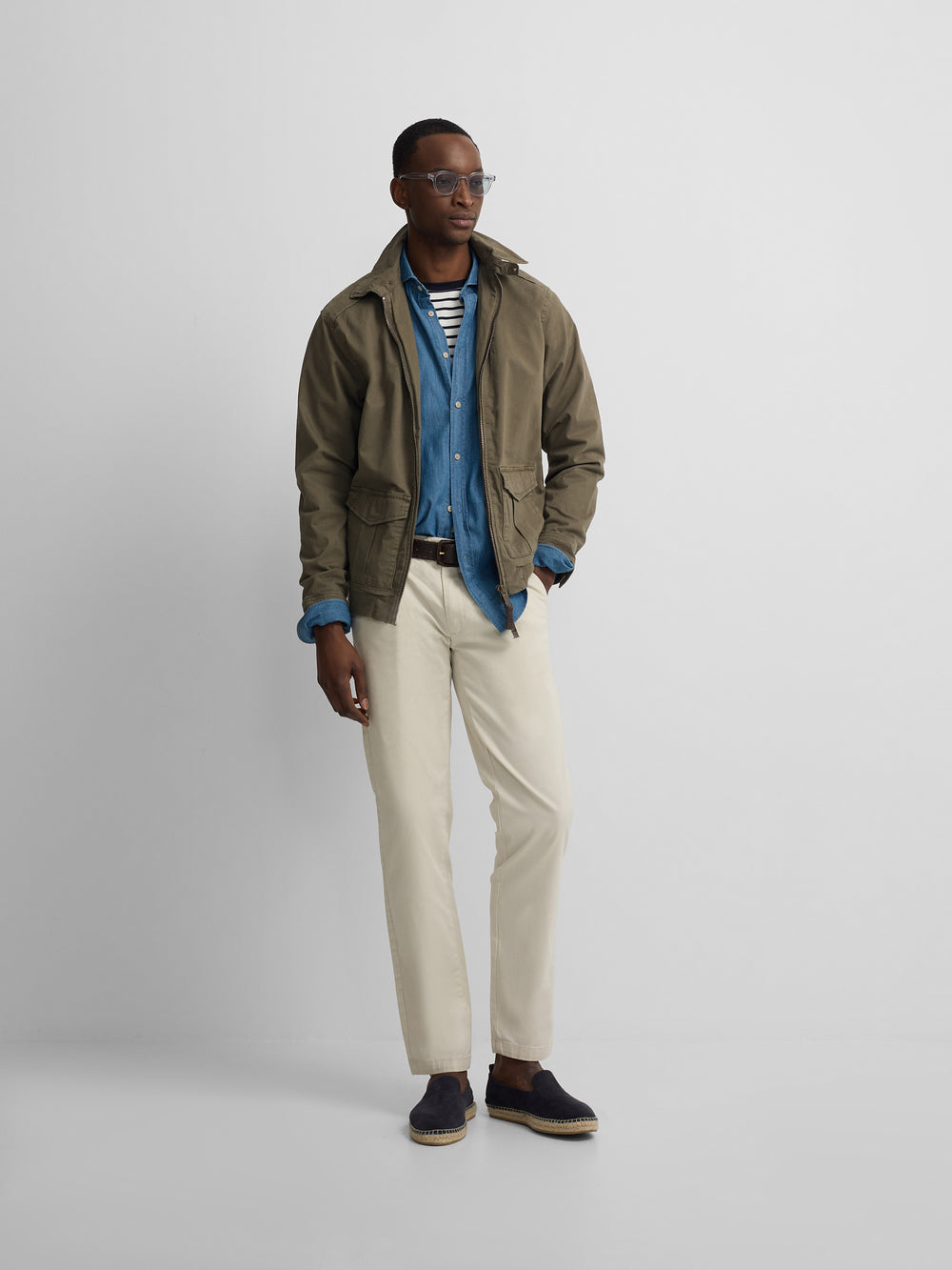 Cazadora garment dye khaki