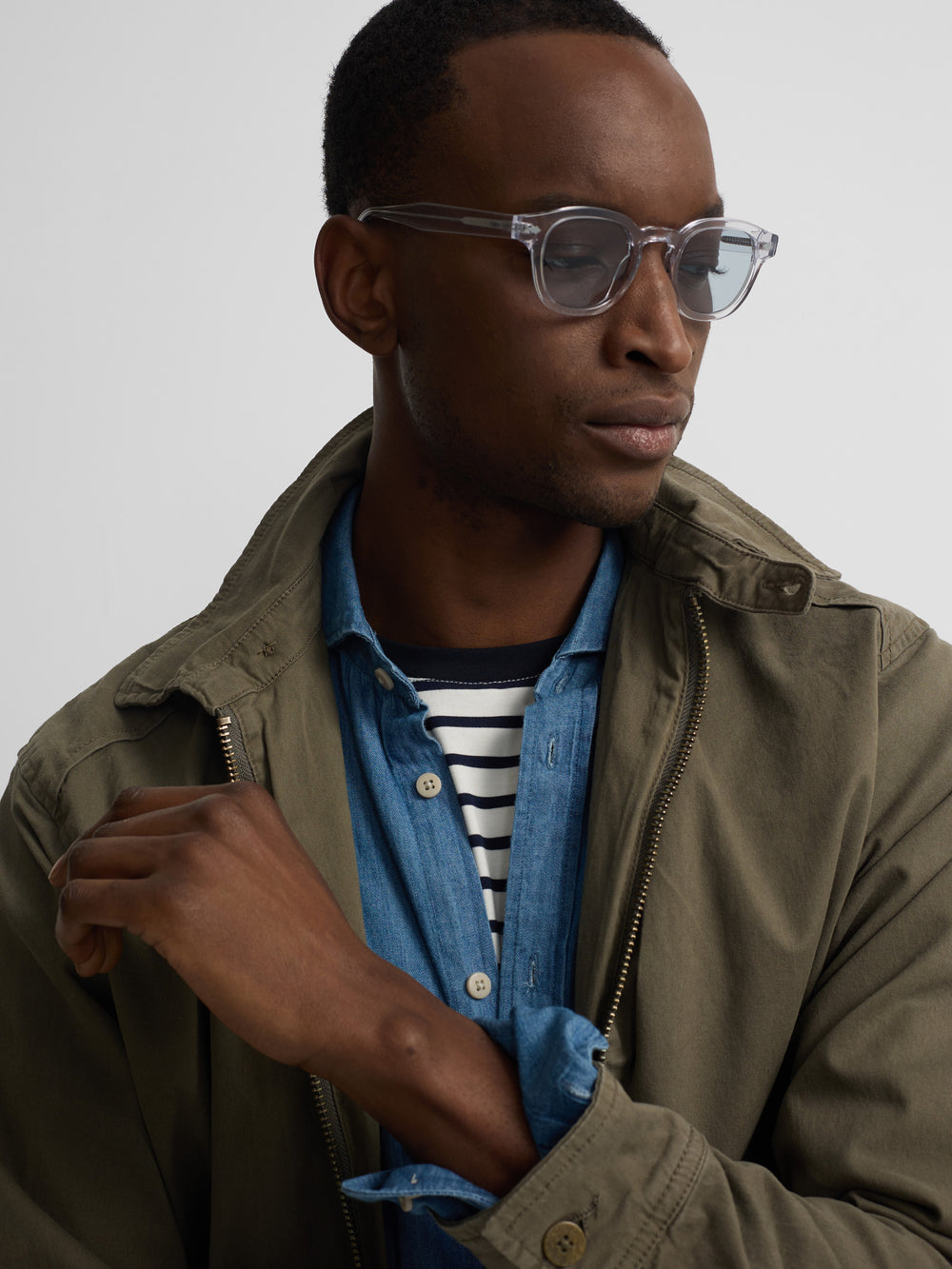 Cazadora garment dye khaki
