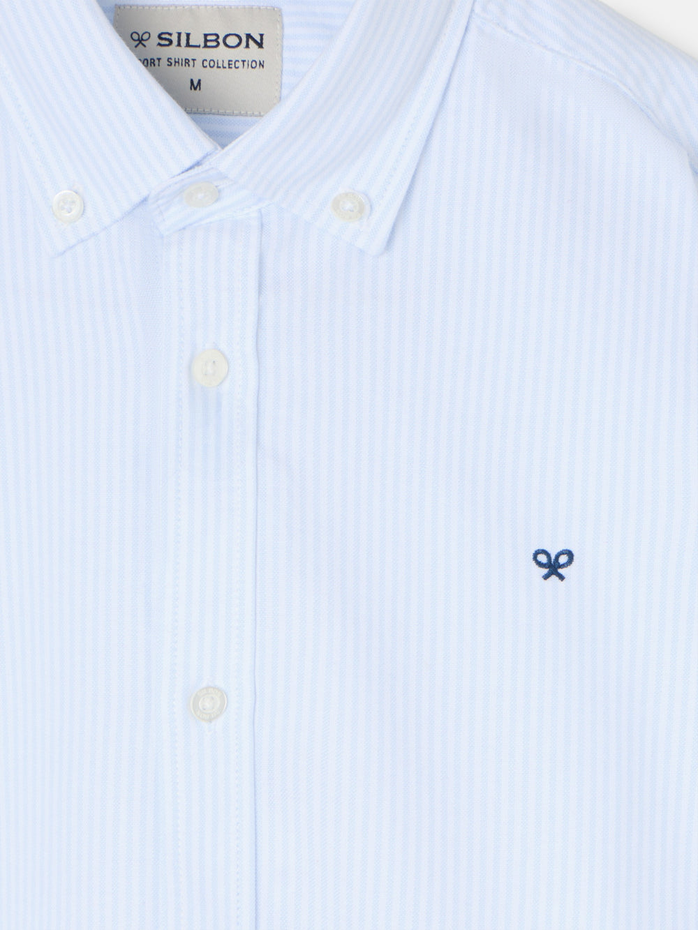 Camisa sport oxford rayas celeste