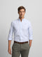 Camisa sport oxford riscas azul-claro
