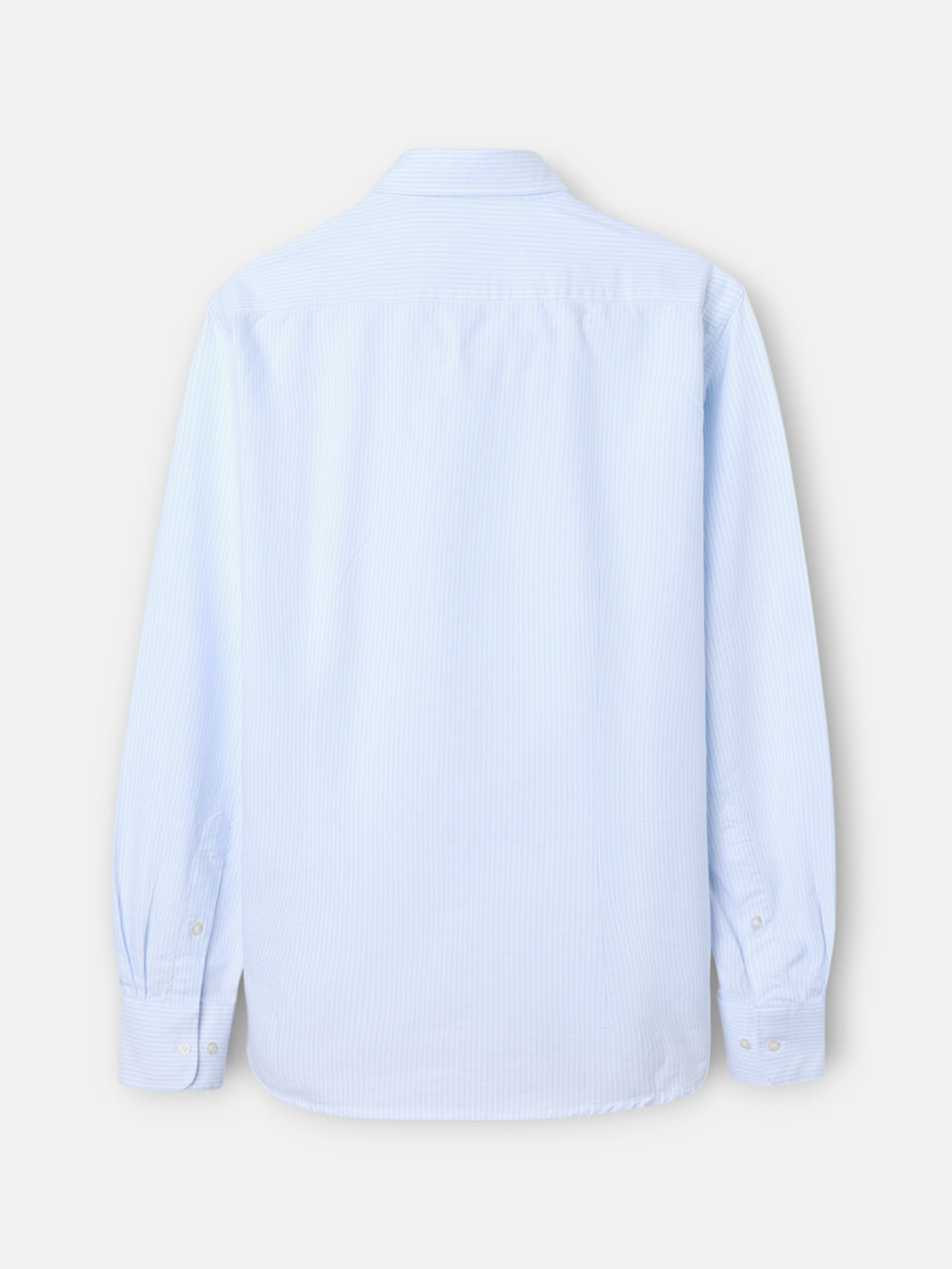 Camisa sport oxford cutaway risca azul celeste