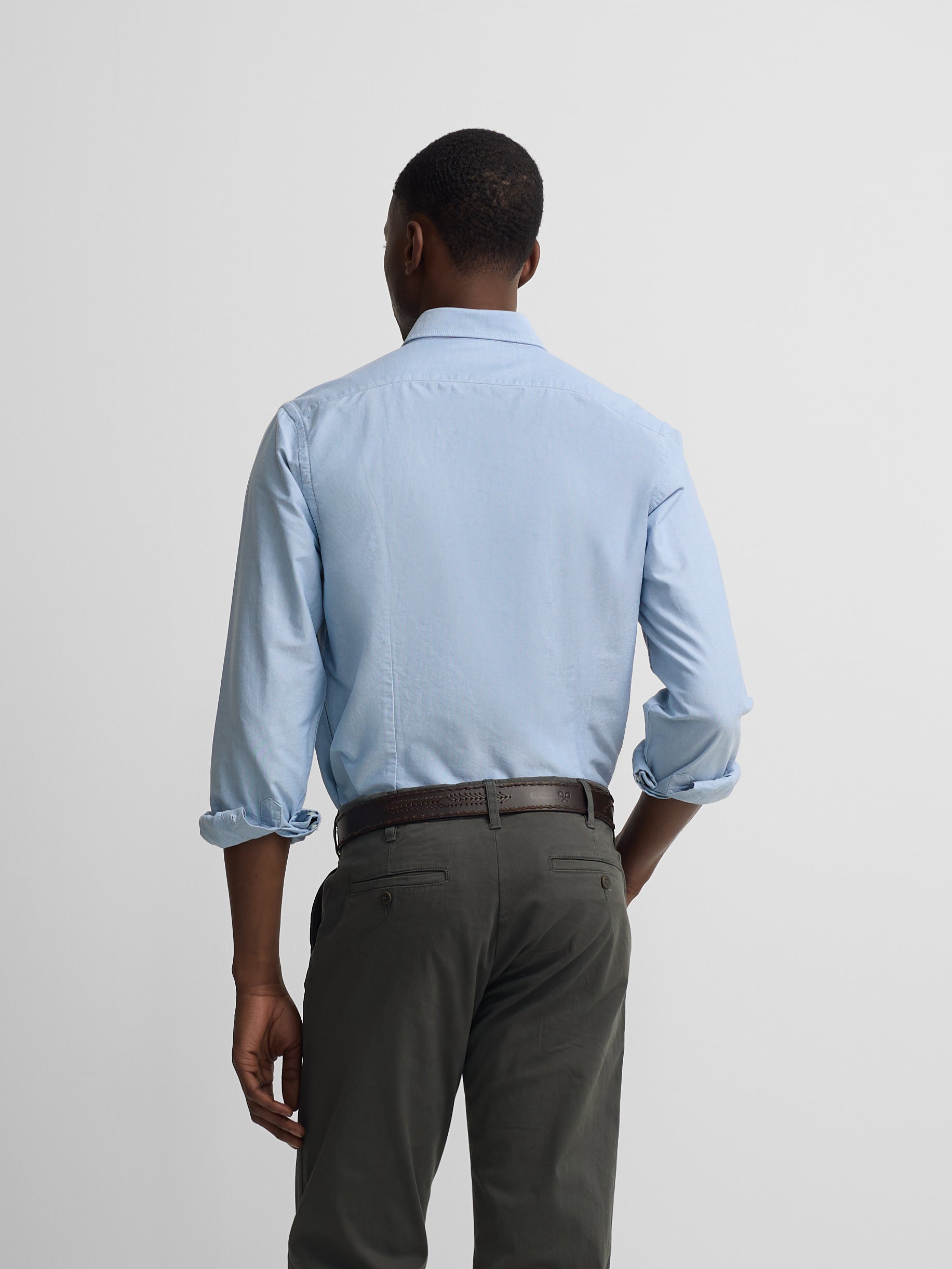 Medium blue oxford sport racket shirt
