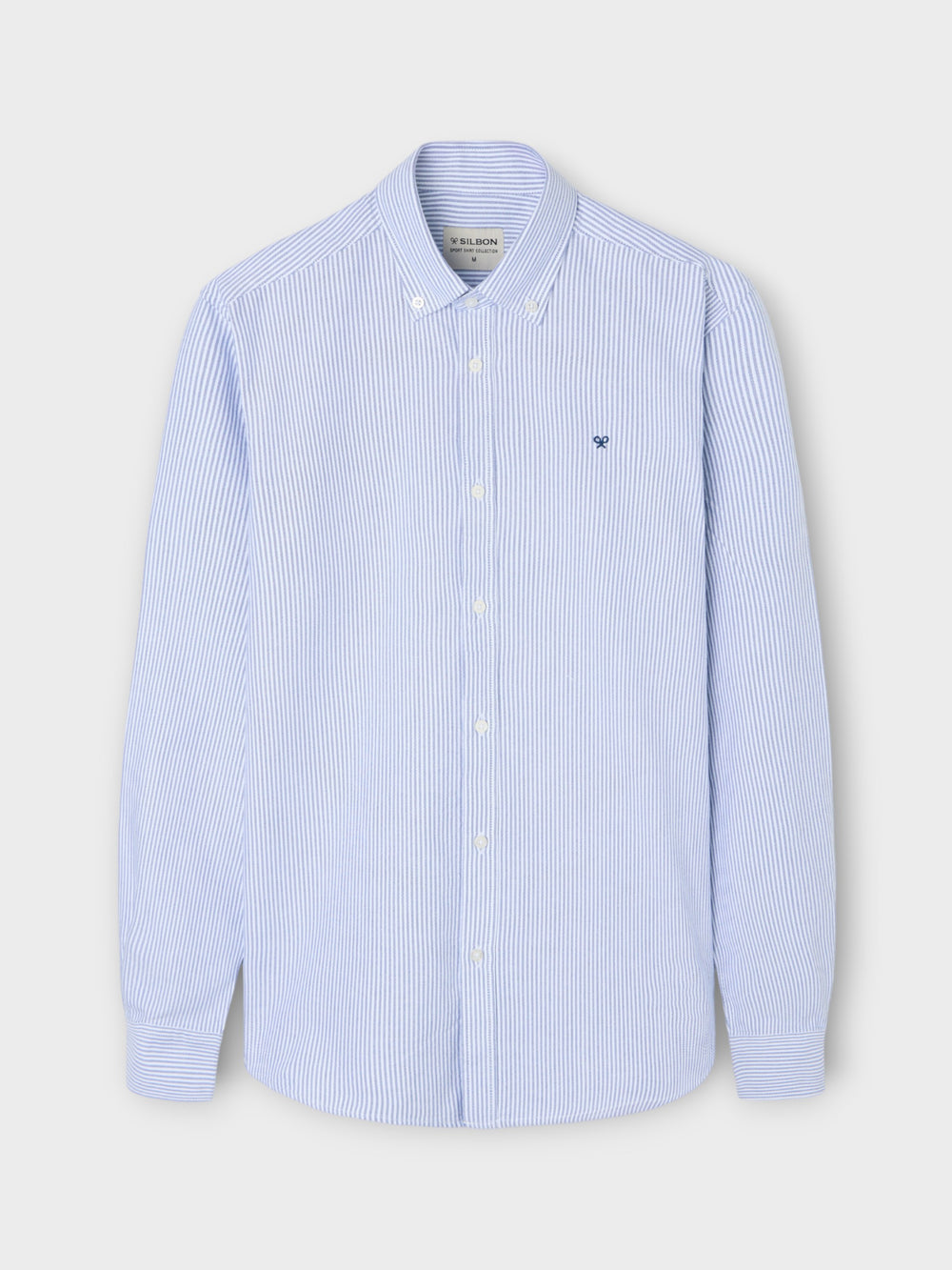 Chemise sport oxford raquette rayures bleu marine