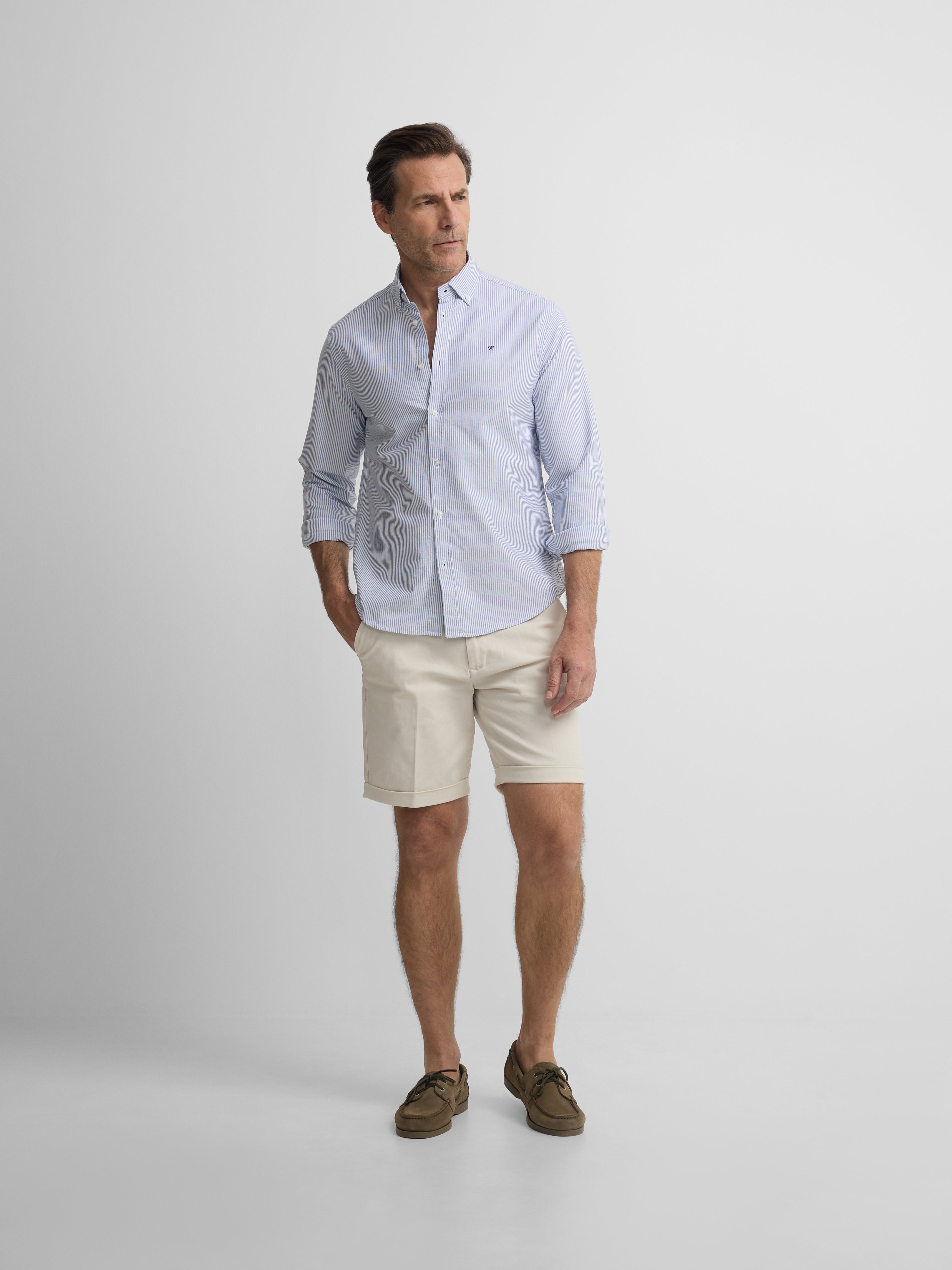 Camisa sport oxford raqueta rayas navy