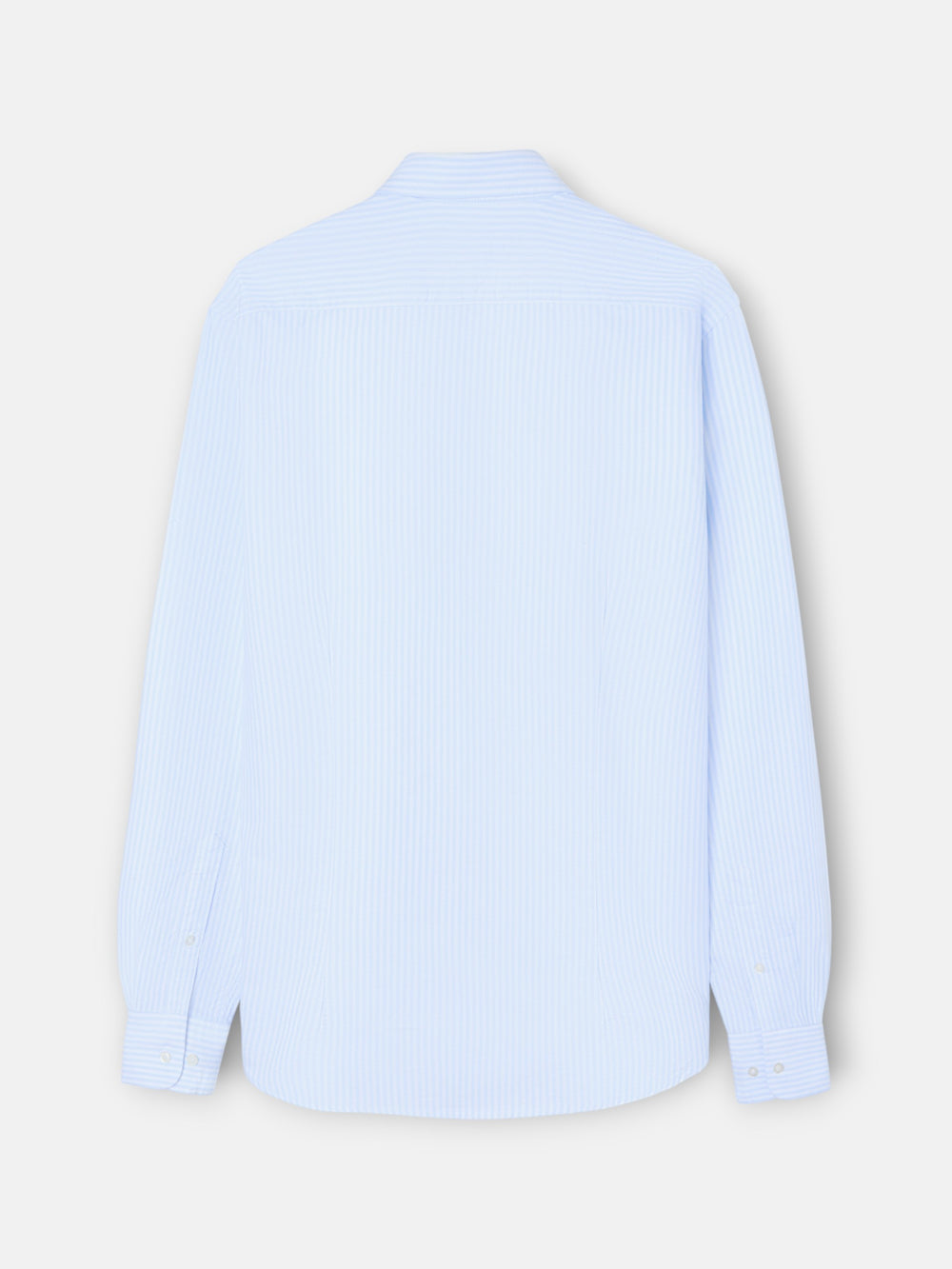 Chemise sport oxford raquette à larges rayures bleu ciel