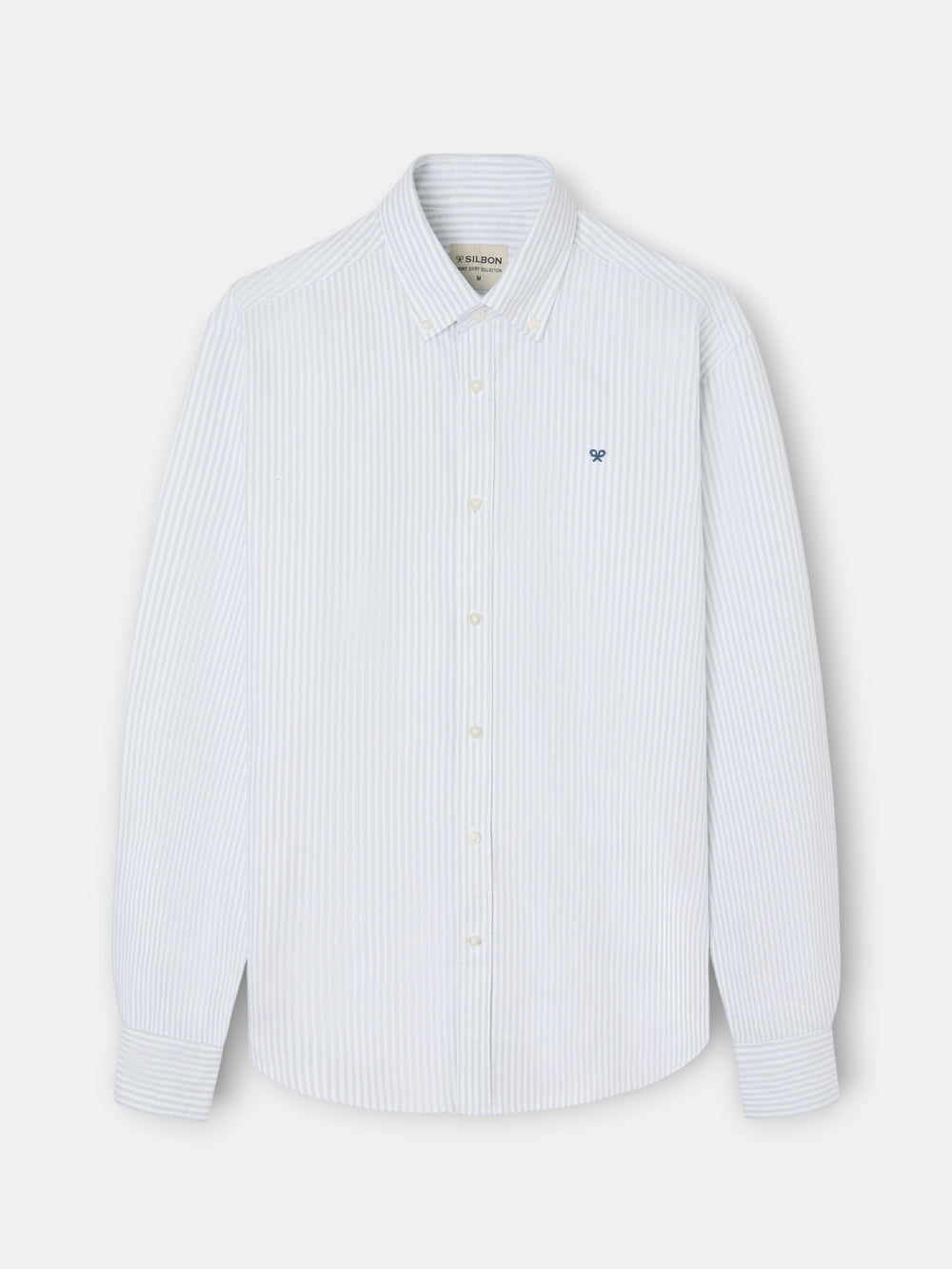 Chemise sport oxford raquette à larges rayures vertes